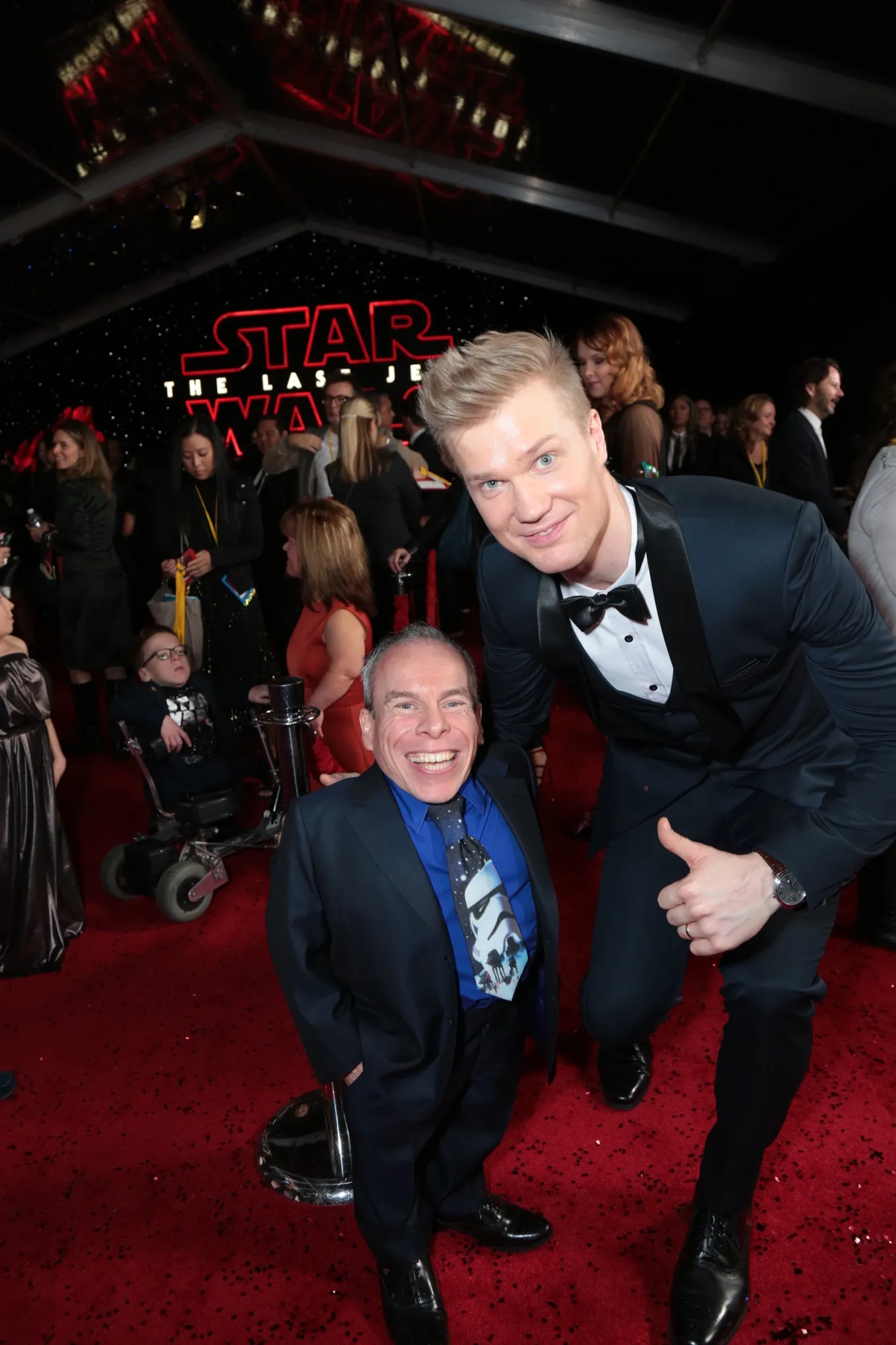 Warwick Davis and Joonas Suotamo at an event for Star Wars: Episode VIII - The Last Jedi (2017)