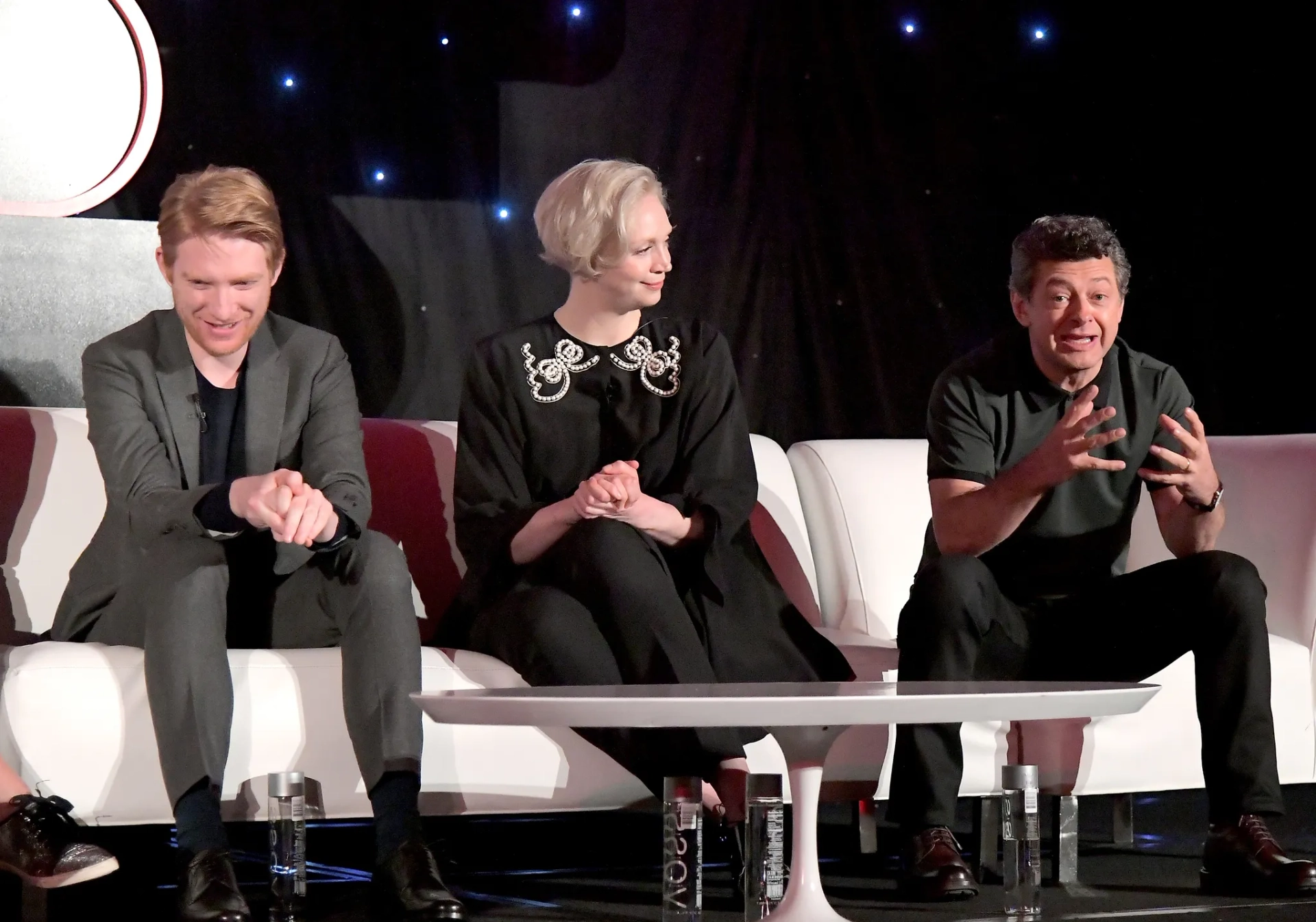 Andy Serkis, Domhnall Gleeson, and Gwendoline Christie at an event for Star Wars: Episode VIII - The Last Jedi (2017)