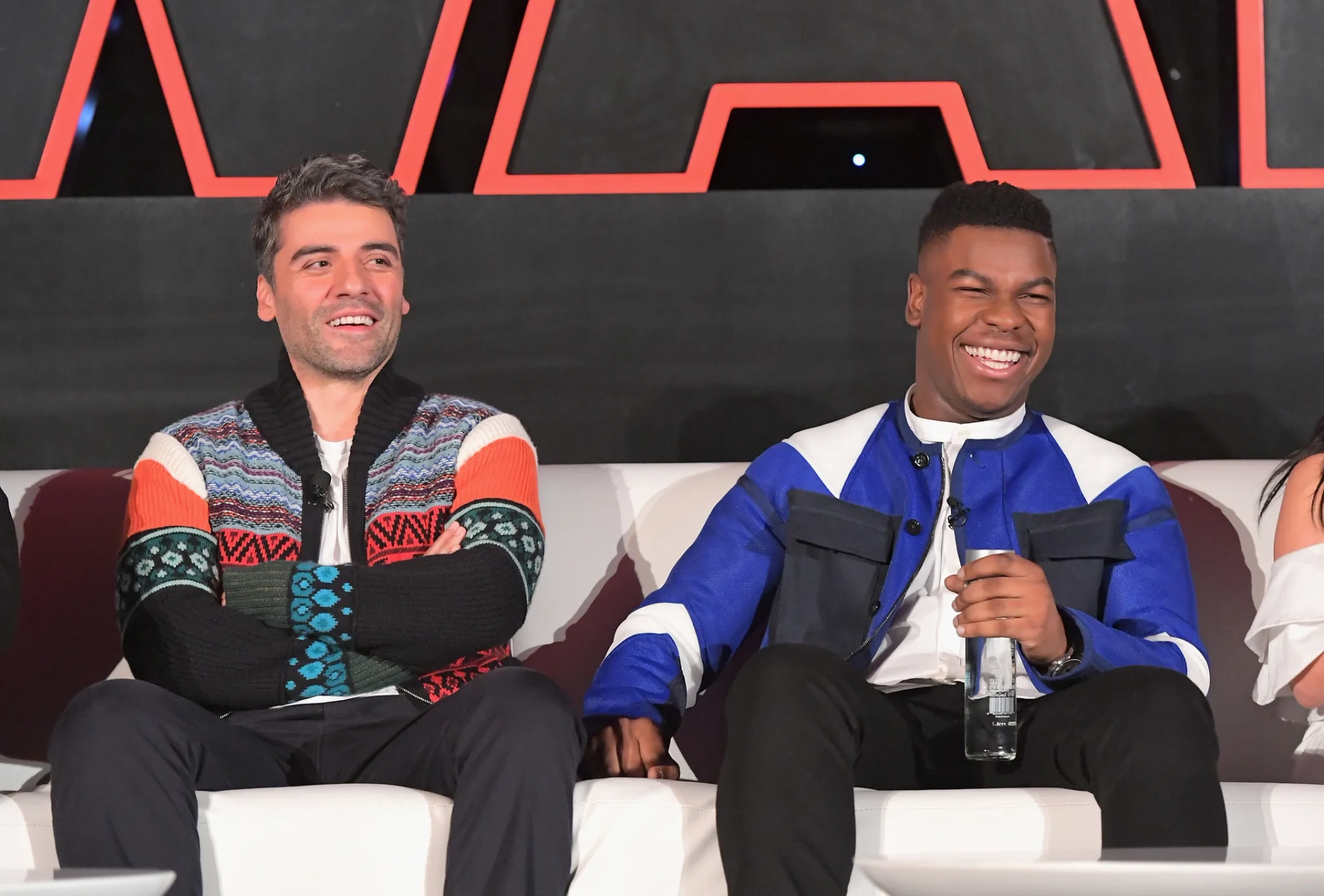 Oscar Isaac and John Boyega at an event for Star Wars: Episode VIII - The Last Jedi (2017)