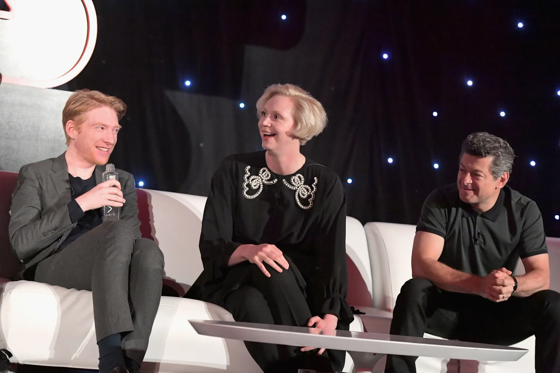 Andy Serkis, Domhnall Gleeson, and Gwendoline Christie at an event for Star Wars: Episode VIII - The Last Jedi (2017)