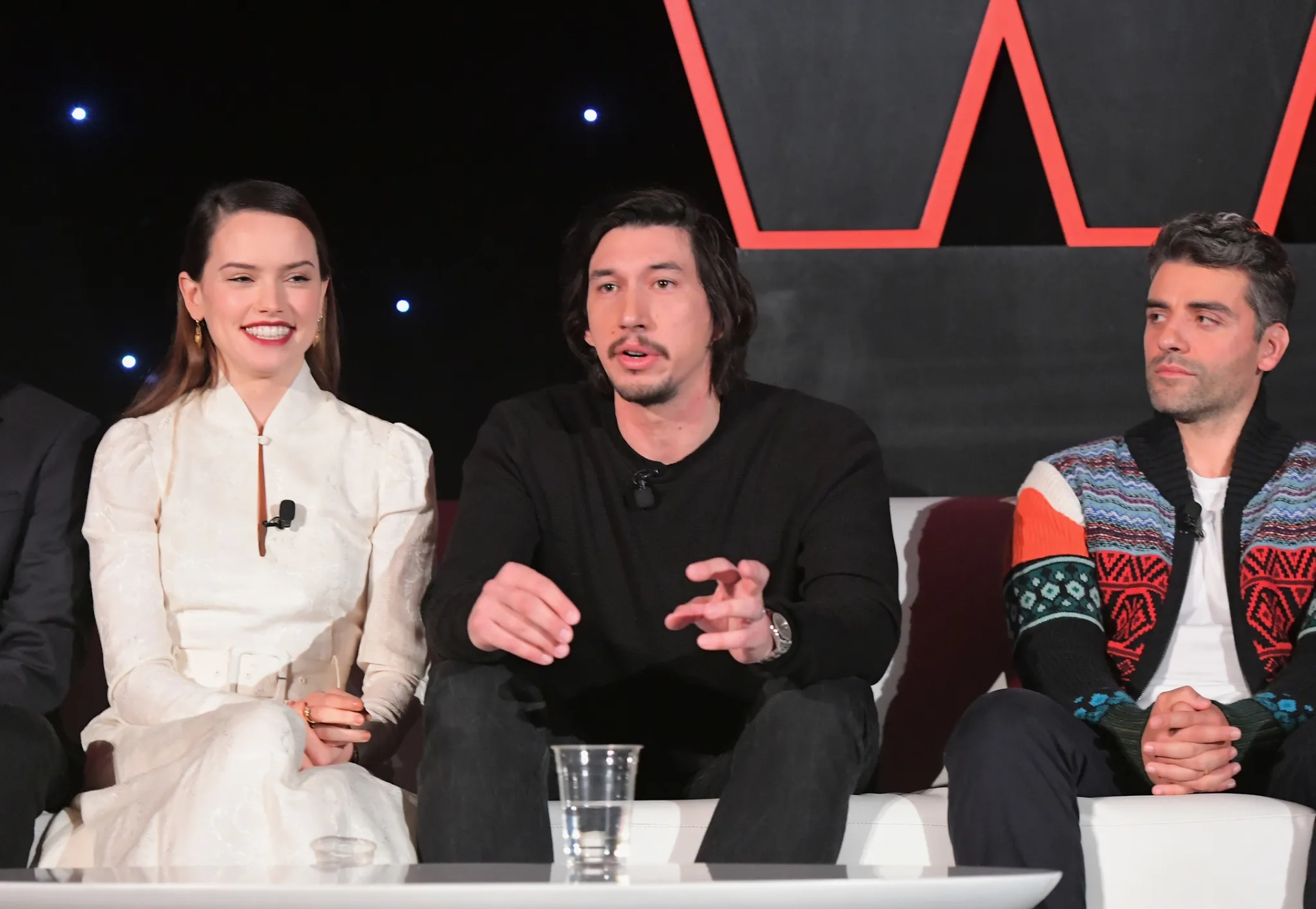 Oscar Isaac, Adam Driver, and Daisy Ridley at an event for Star Wars: Episode VIII - The Last Jedi (2017)