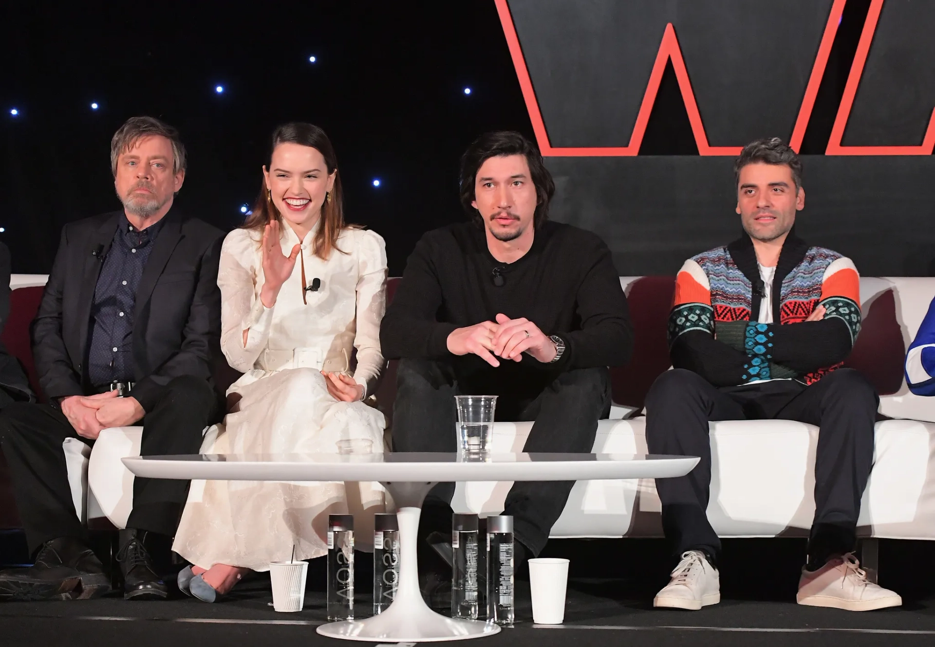 Mark Hamill, Oscar Isaac, Adam Driver, and Daisy Ridley at an event for Star Wars: Episode VIII - The Last Jedi (2017)