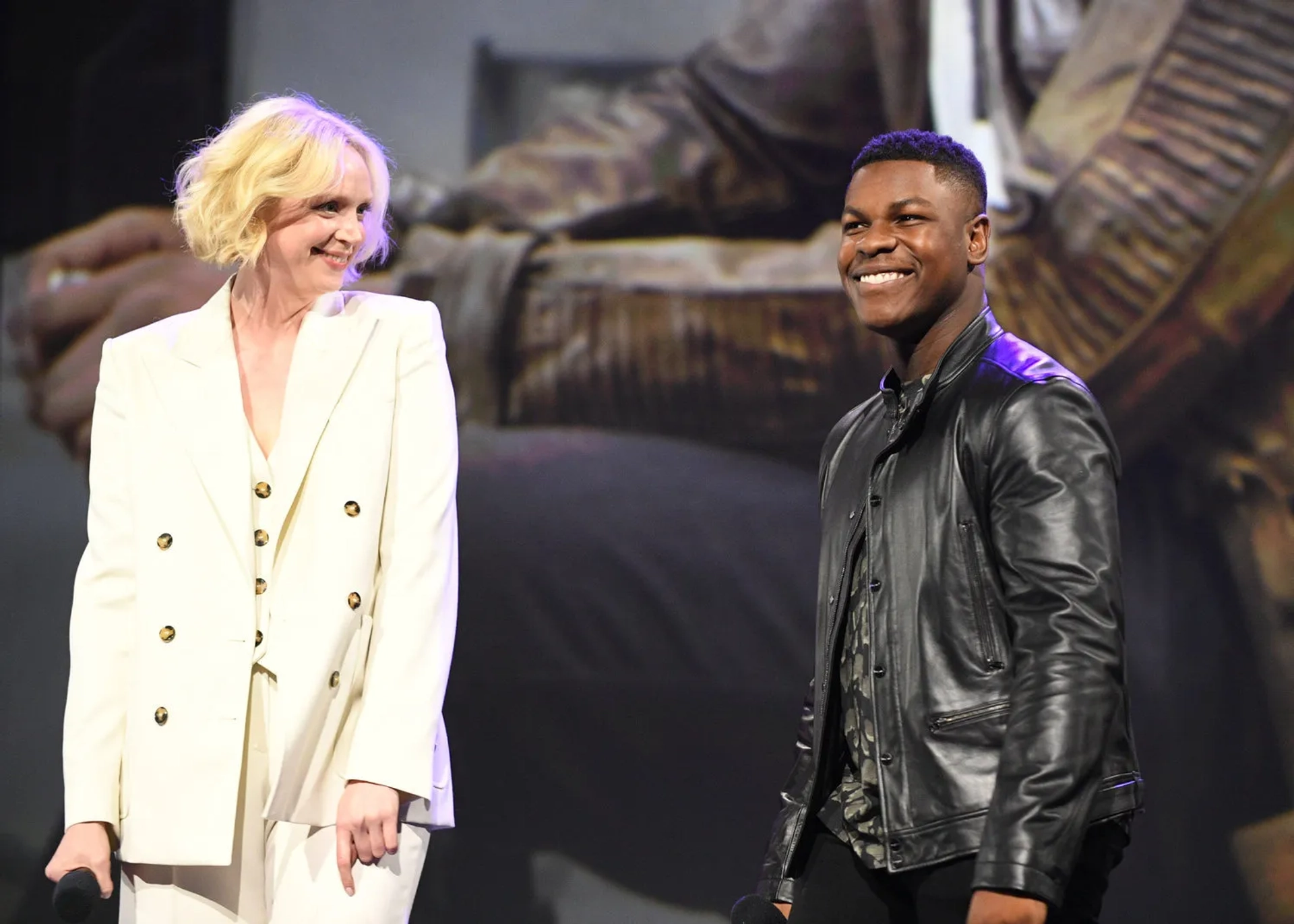 Gwendoline Christie and John Boyega at an event for Star Wars: Episode VIII - The Last Jedi (2017)