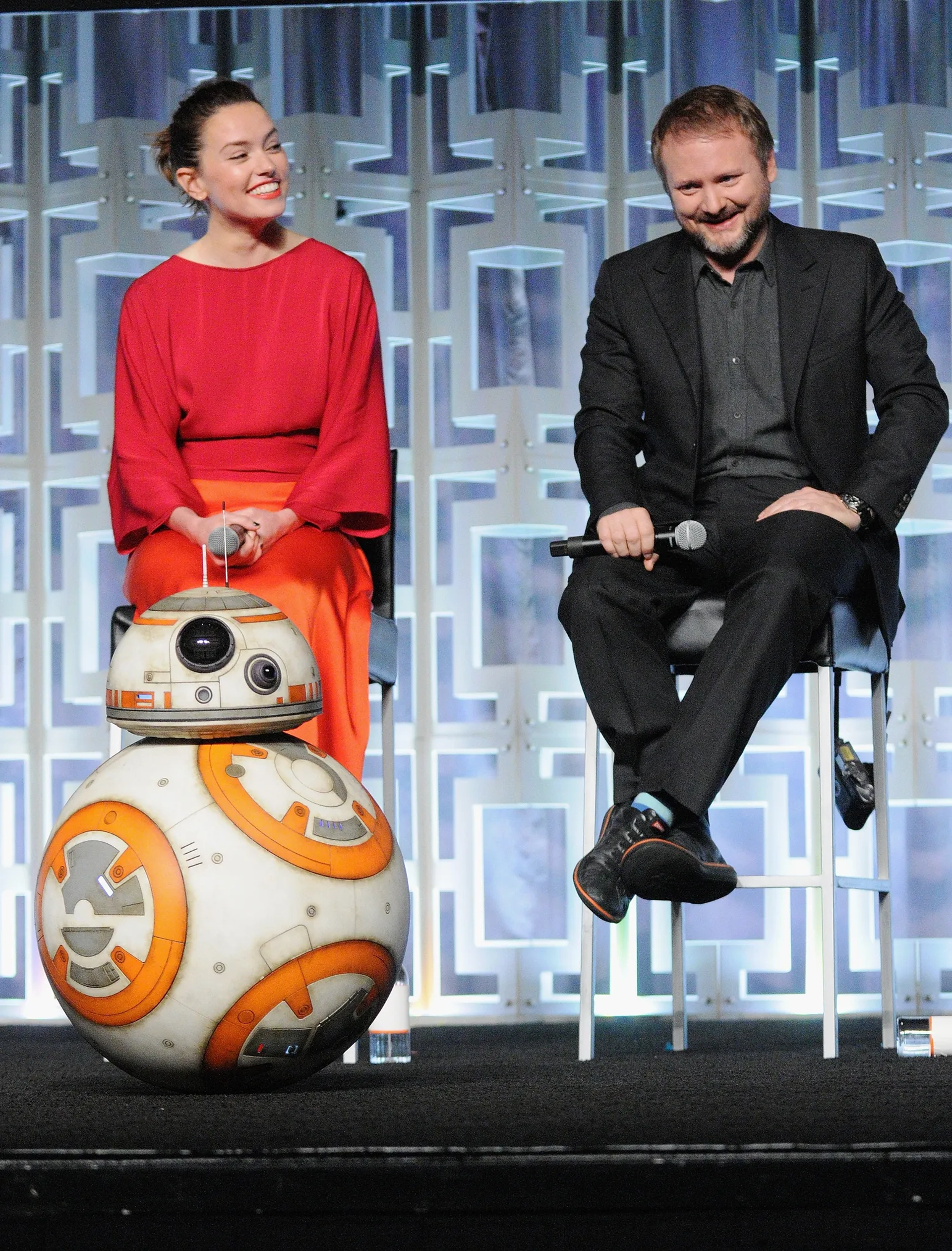 Rian Johnson and Daisy Ridley at an event for Star Wars: Episode VIII - The Last Jedi (2017)