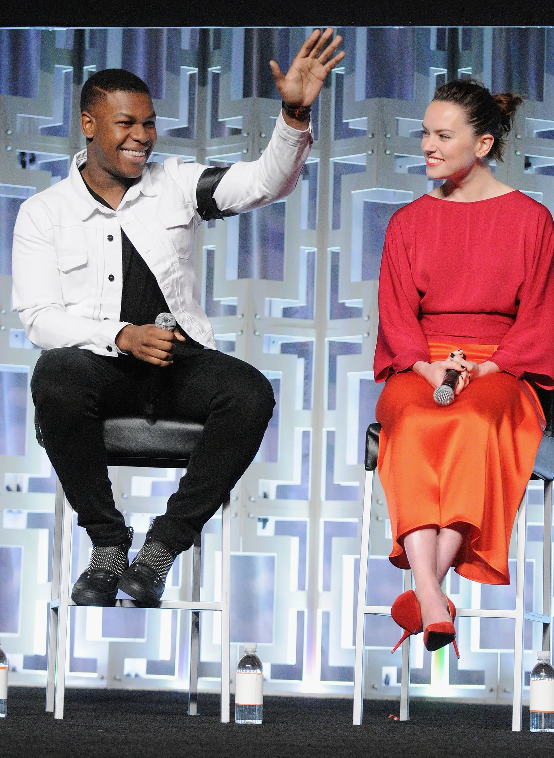 John Boyega and Daisy Ridley at an event for Star Wars: Episode VIII - The Last Jedi (2017)