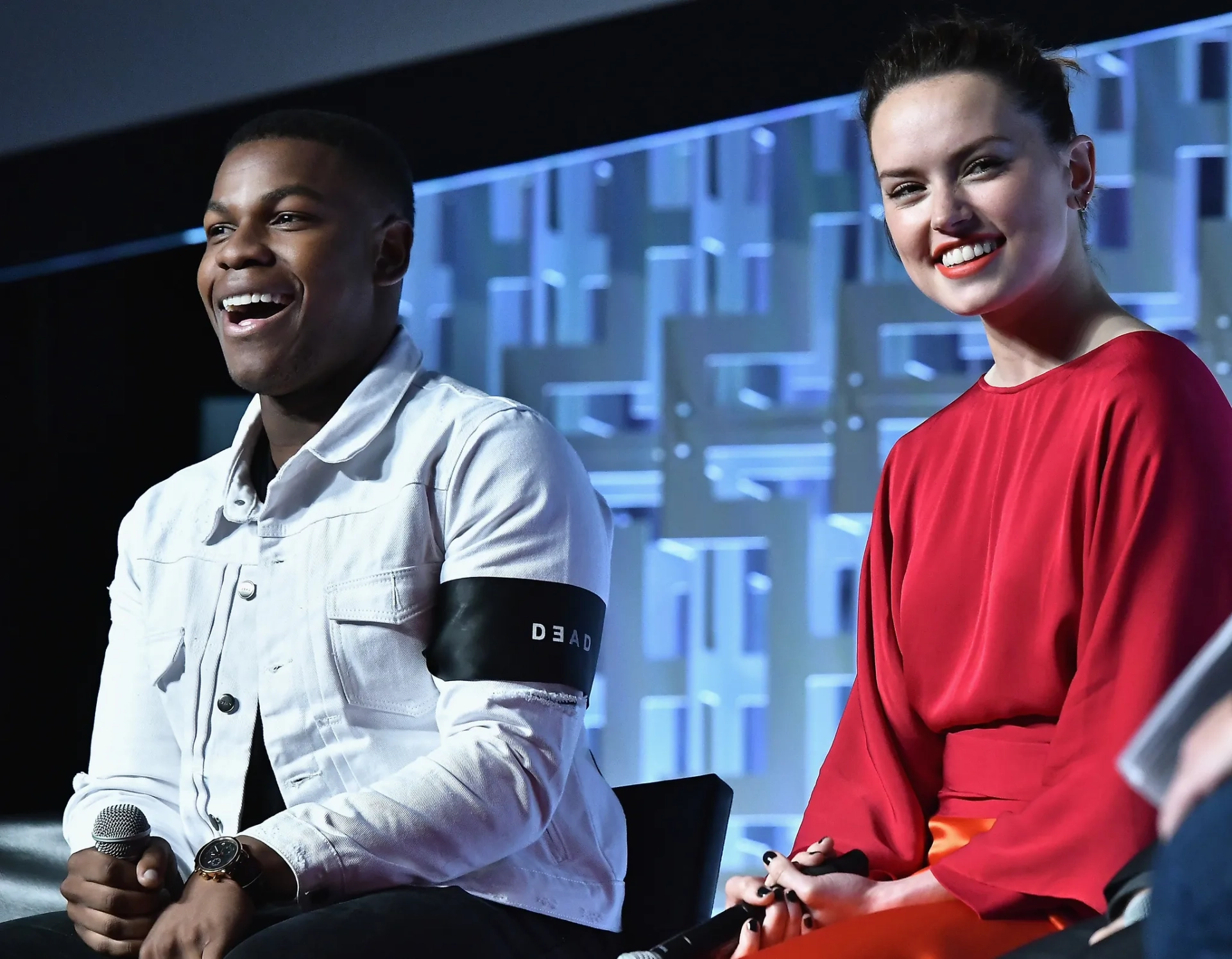 John Boyega and Daisy Ridley at an event for Star Wars: Episode VIII - The Last Jedi (2017)