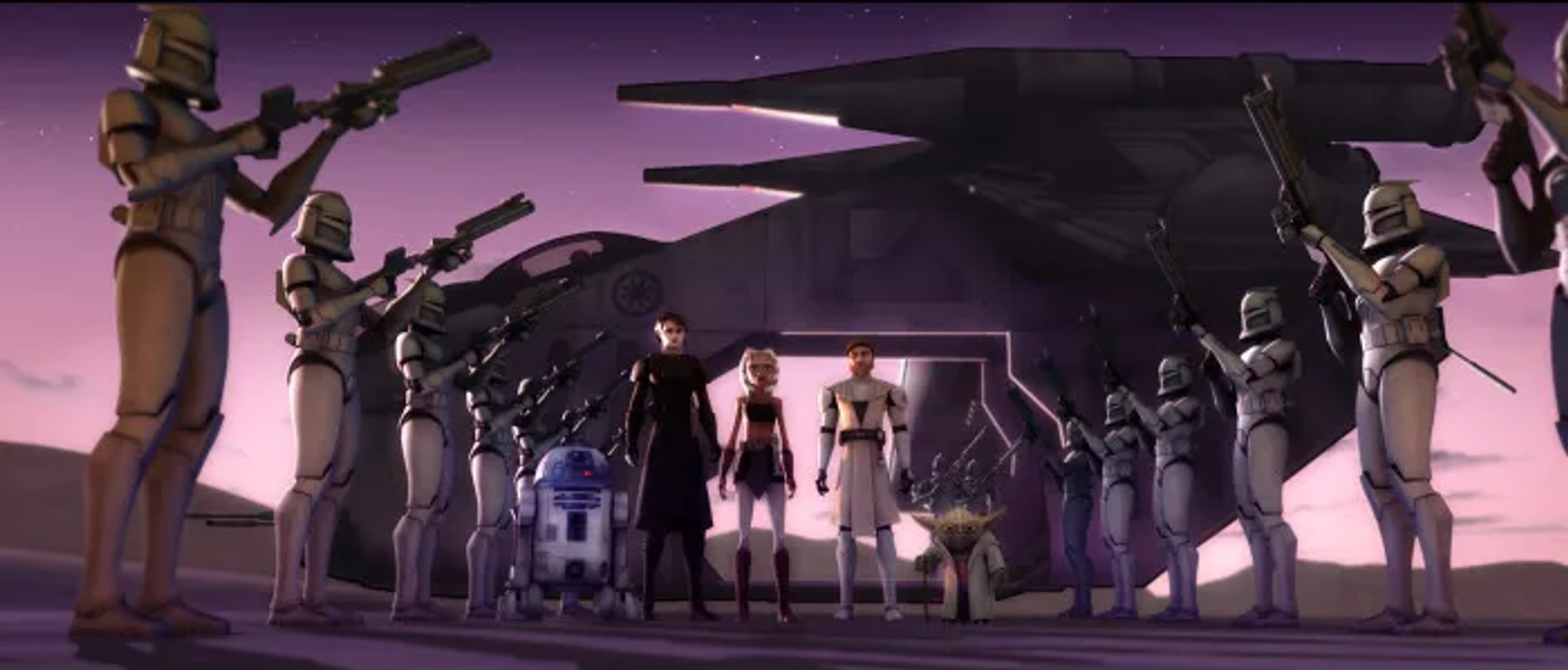 Dee Bradley Baker, Ashley Eckstein, Tom Kane, James Arnold Taylor, and Matt Lanter in Star Wars: The Clone Wars (2008)