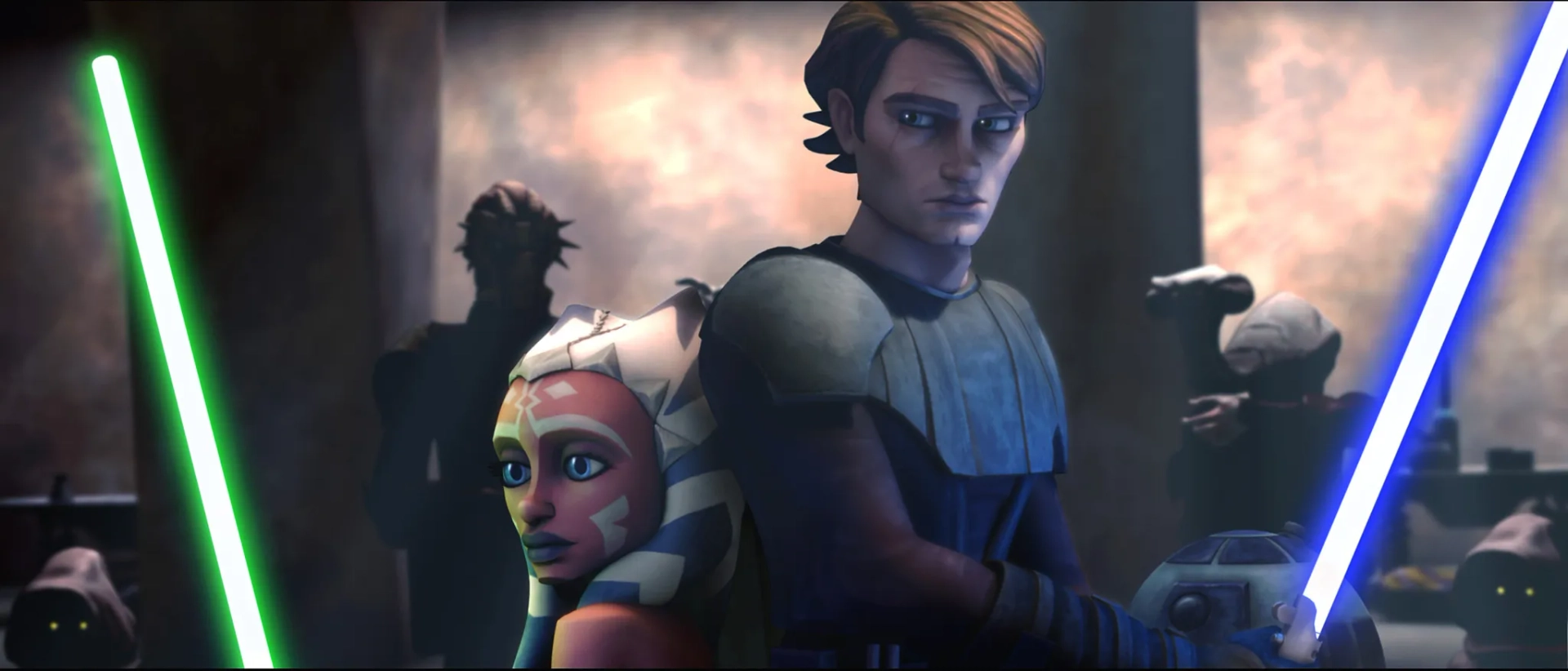 Ashley Eckstein and Matt Lanter in Star Wars: The Clone Wars (2008)