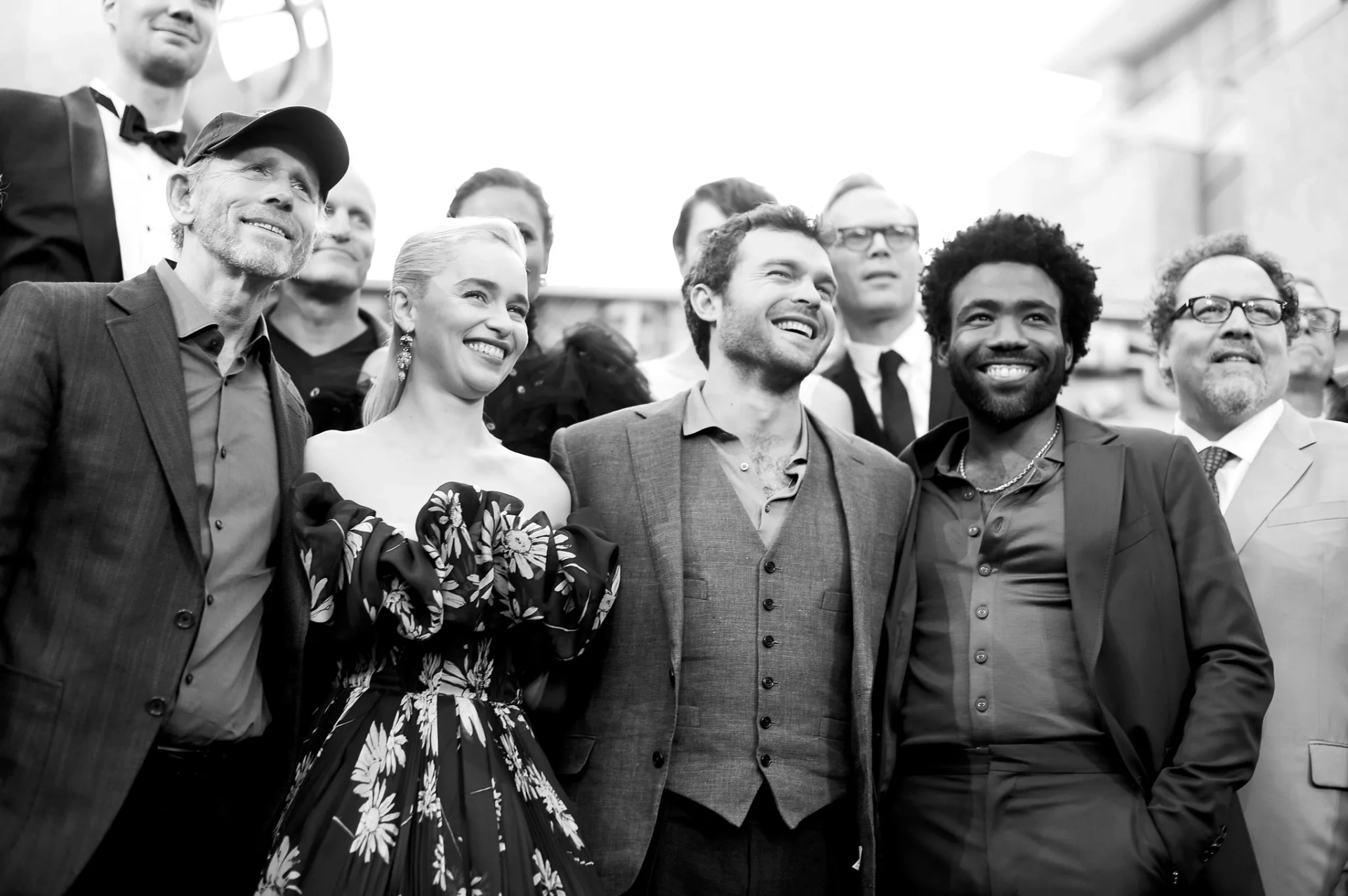 Ron Howard, Woody Harrelson, Paul Bettany, Jon Favreau, Donald Glover, Alden Ehrenreich, and Emilia Clarke at an event for Solo: A Star Wars Story (2018)