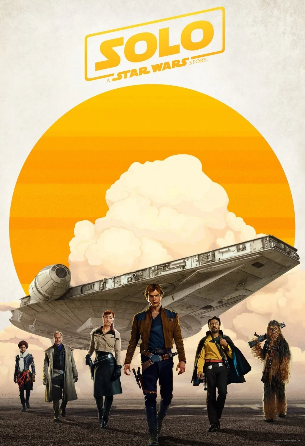Woody Harrelson, Thandiwe Newton, Donald Glover, Alden Ehrenreich, Emilia Clarke, and Joonas Suotamo in Solo: A Star Wars Story (2018)