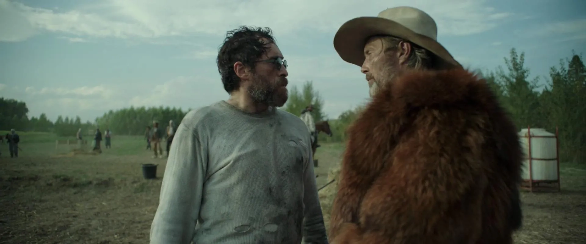 Demián Bichir and Mads Mikkelsen in Chaos Walking (2021)