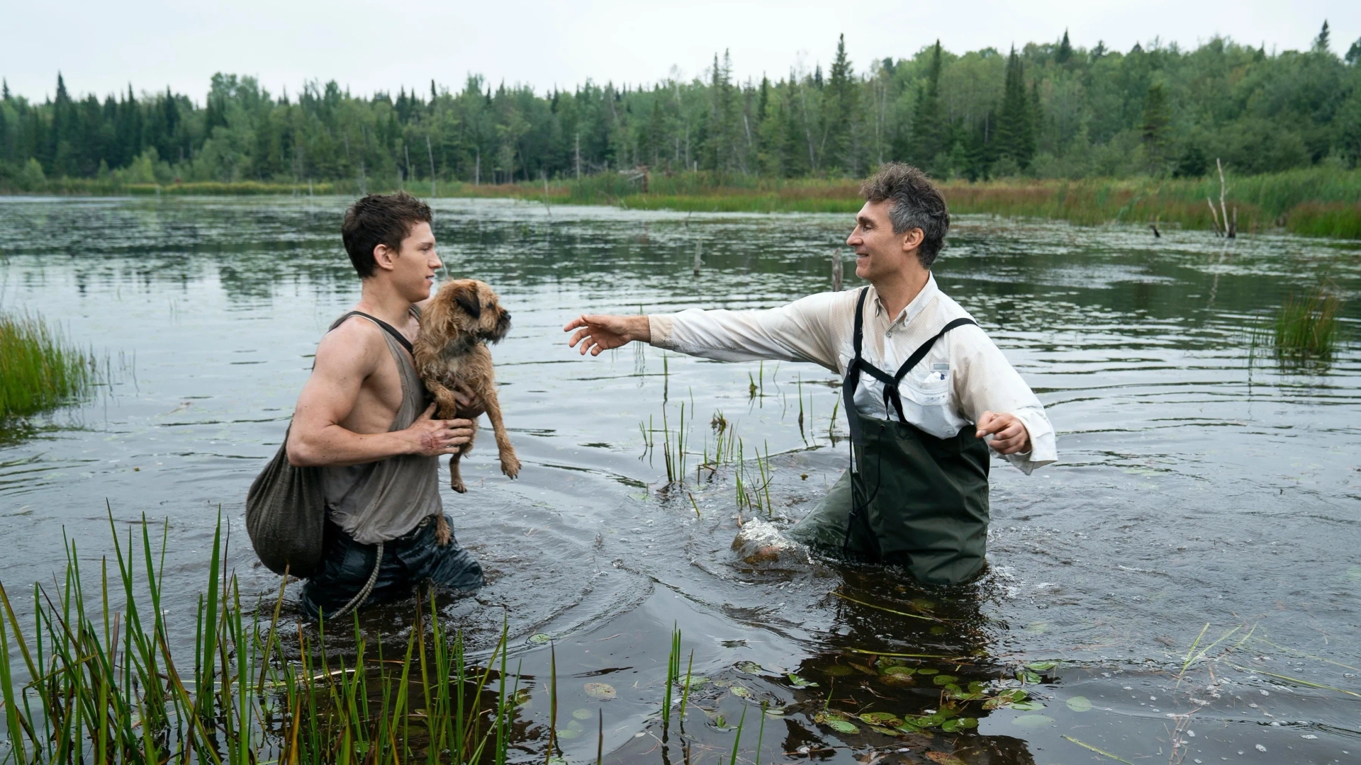 Doug Liman and Tom Holland in Chaos Walking (2021)