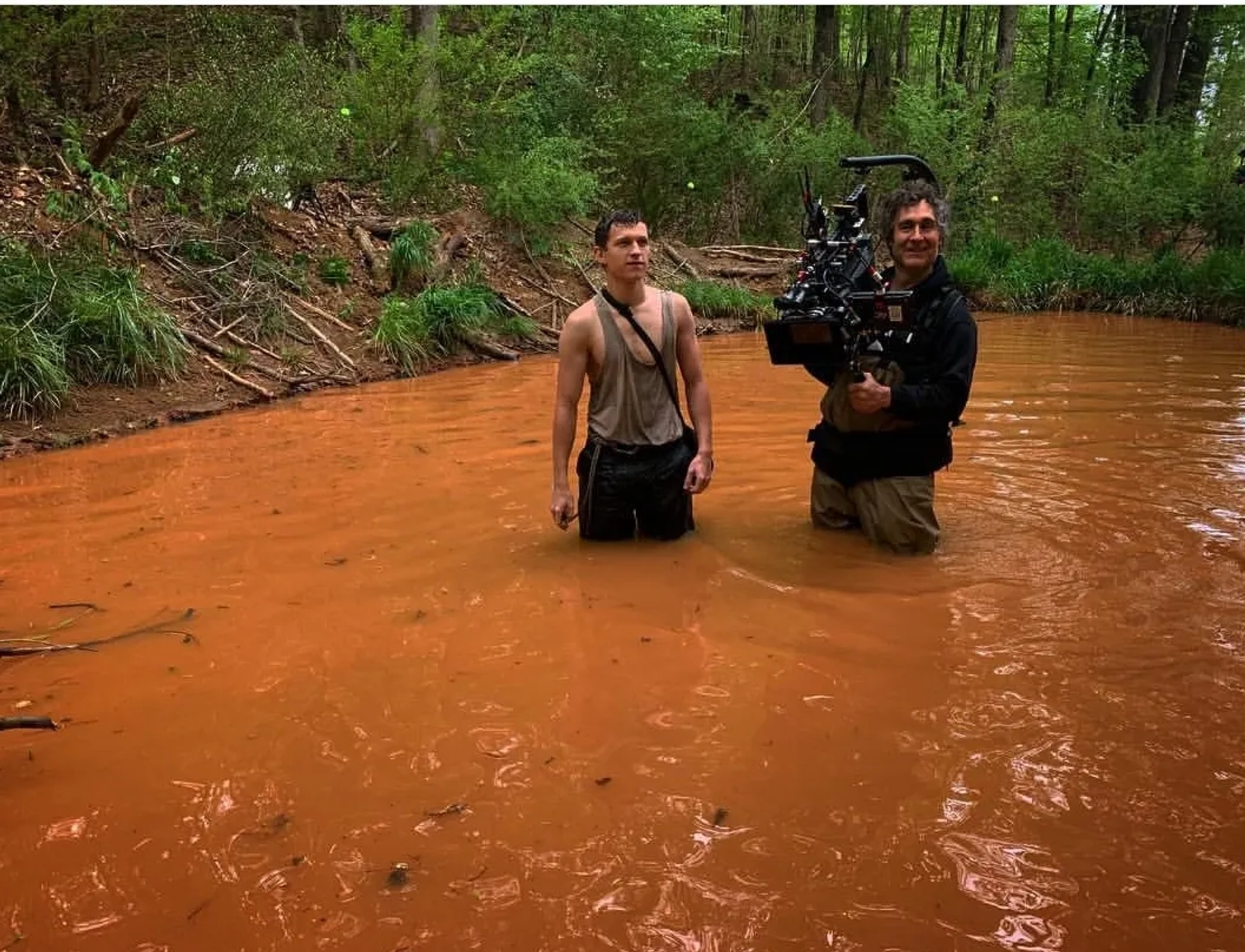 Doug Liman and Tom Holland in Chaos Walking (2021)