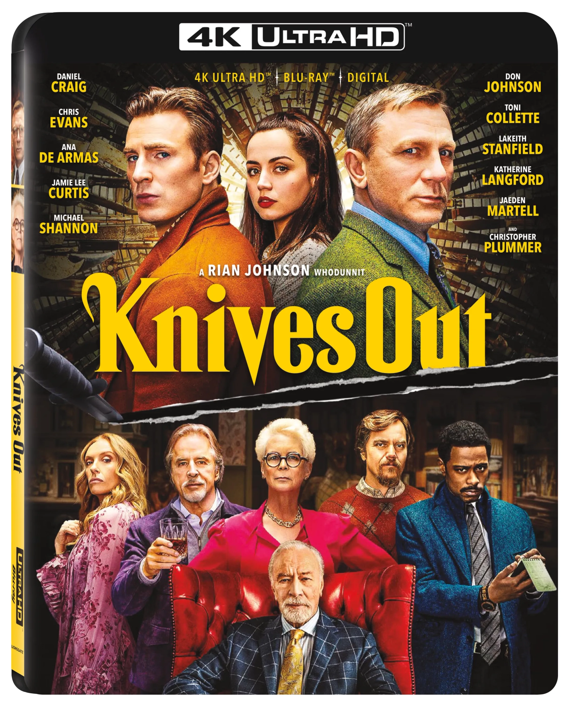 Jamie Lee Curtis, Don Johnson, Toni Collette, Christopher Plummer, Daniel Craig, Chris Evans, Michael Shannon, Ana de Armas, and LaKeith Stanfield in Knives Out (2019)