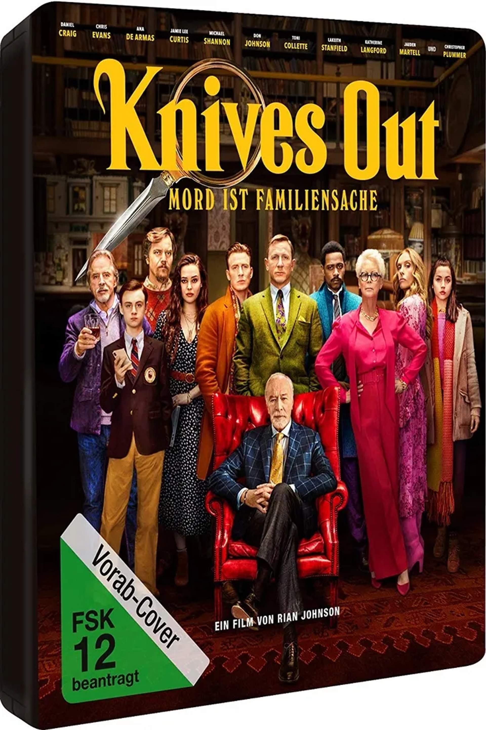 Jamie Lee Curtis, Don Johnson, Toni Collette, Christopher Plummer, Daniel Craig, Chris Evans, Michael Shannon, Riki Lindhome, Ana de Armas, LaKeith Stanfield, Jaeden Martell, and Katherine Langford in Knives Out (2019)