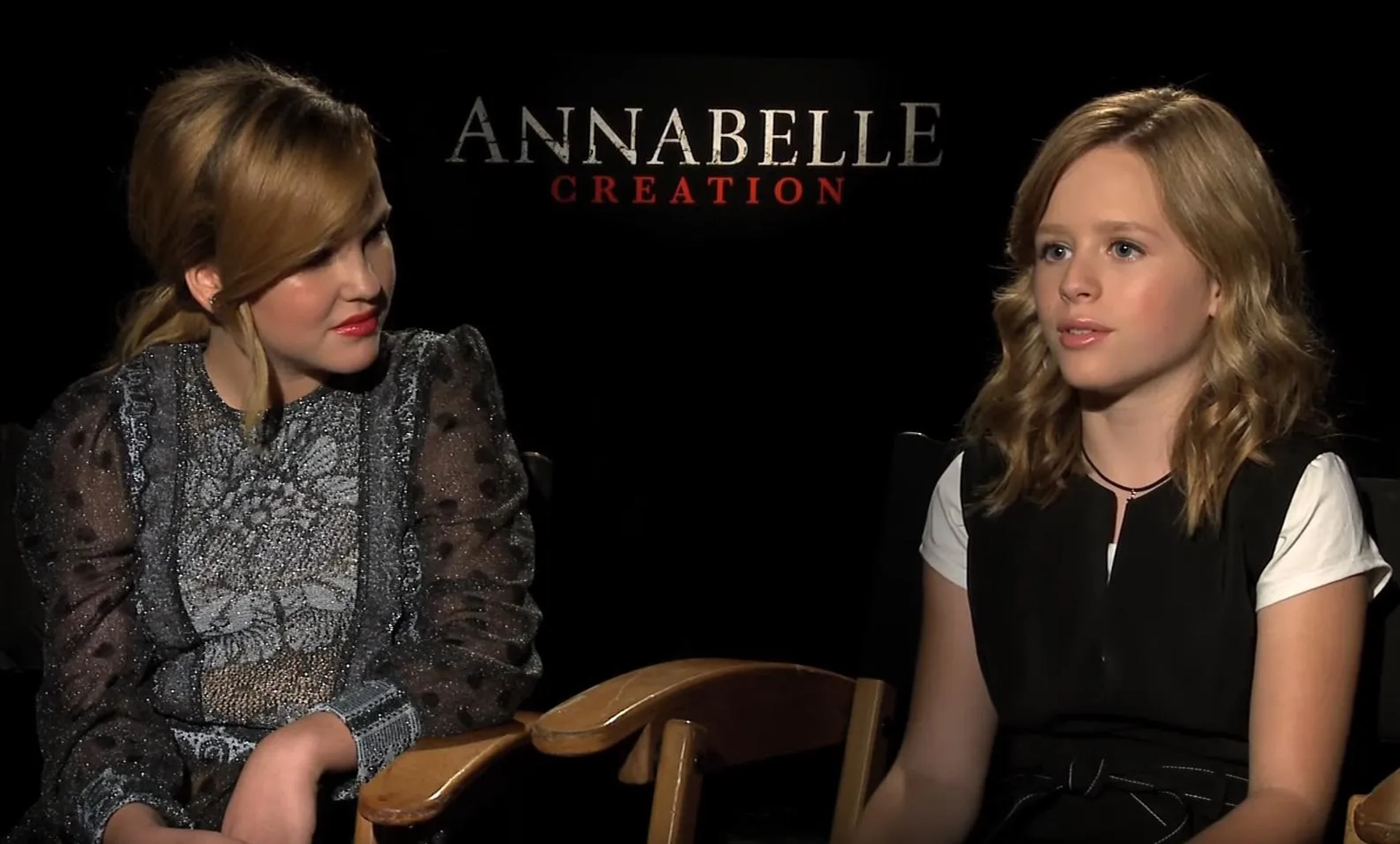 Talitha Eliana Bateman and Lulu Wilson at an event for Annabelle: Creation (2017)