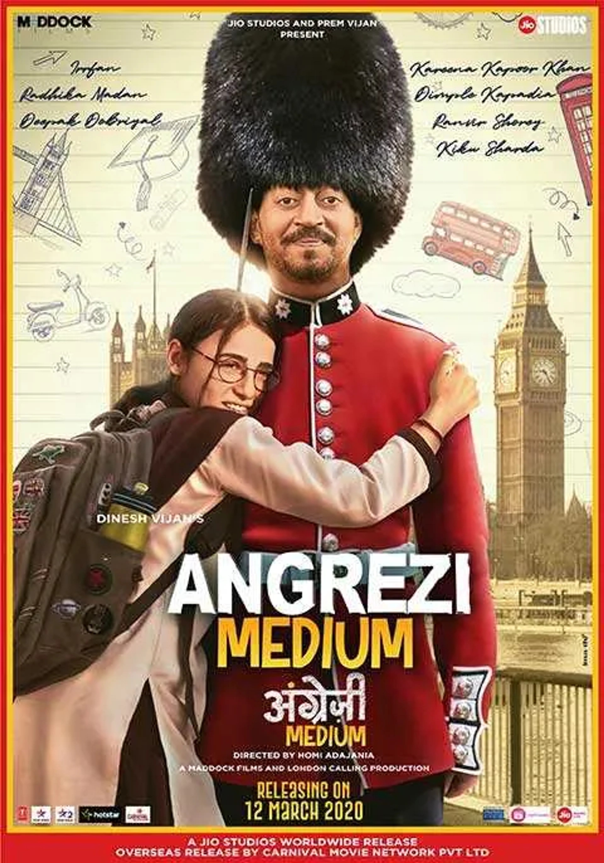 Irrfan Khan and Radhika Madan in Angrezi Medium (2020)