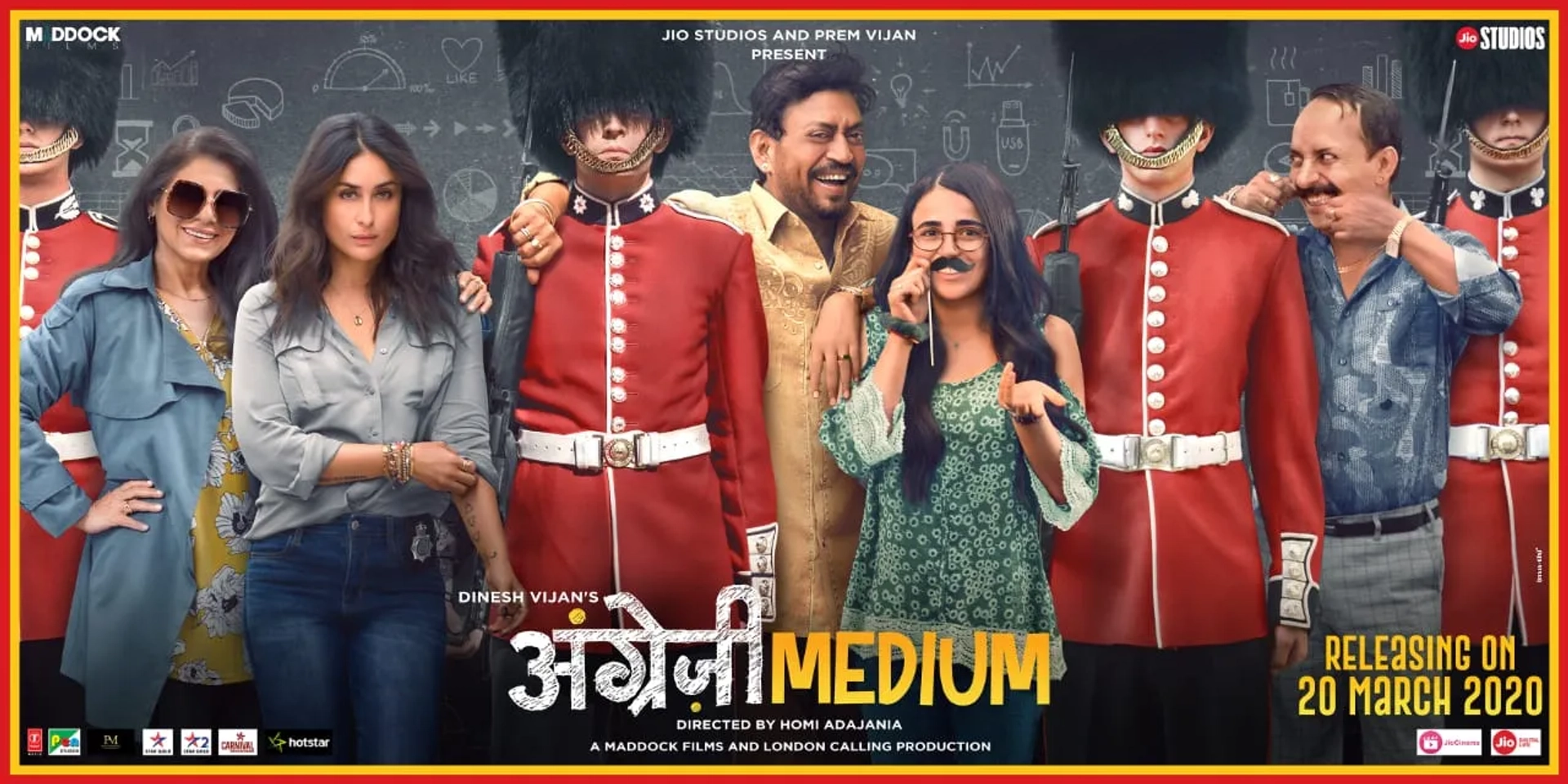 Kareena Kapoor, Dimple Kapadia, Irrfan Khan, Deepak Dobriyal, and Radhika Madan in Angrezi Medium (2020)