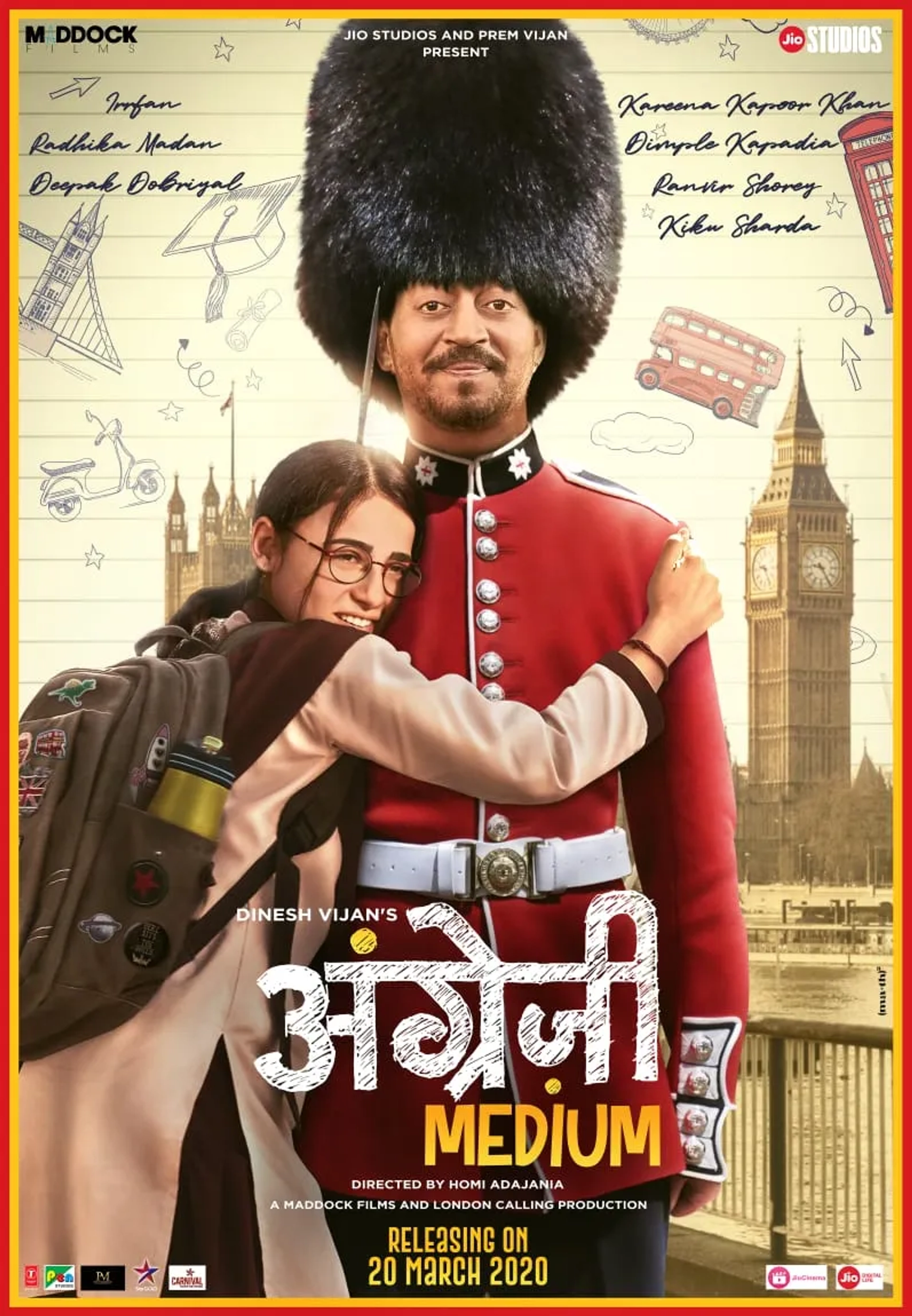 Irrfan Khan and Radhika Madan in Angrezi Medium (2020)