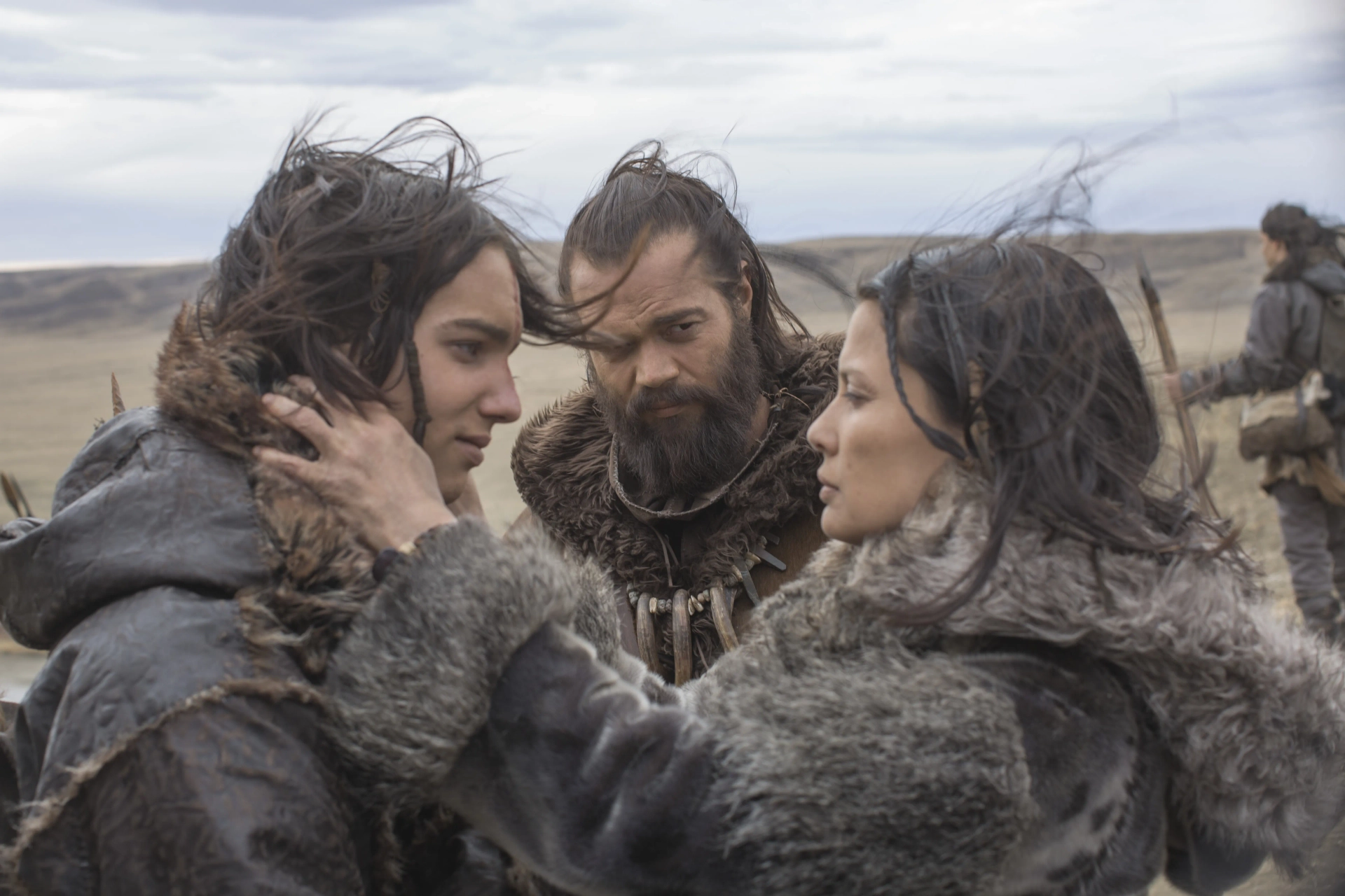 Natassia Malthe, Jóhannes Haukur Jóhannesson, and Kodi Smit-McPhee in Alpha (2018)