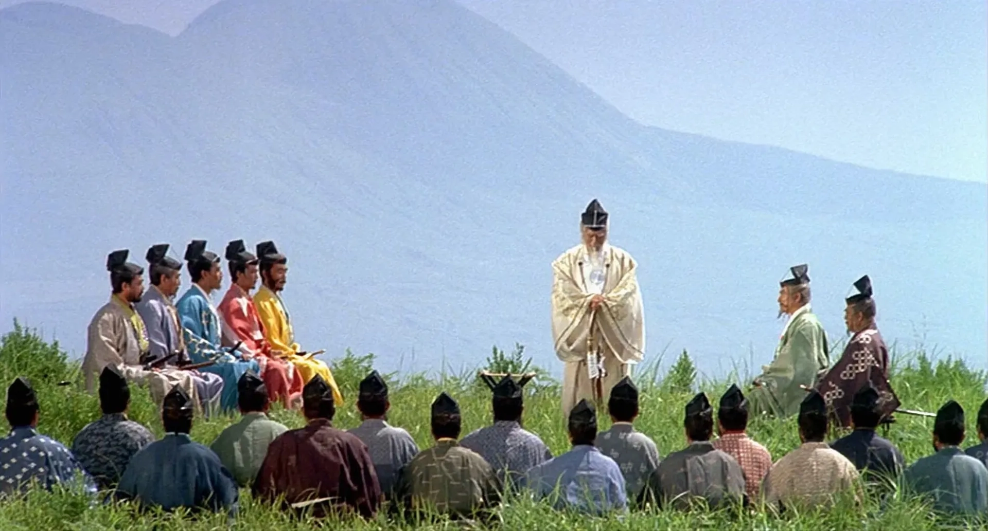 Kazuo Katô, Tatsuya Nakadai, Jinpachi Nezu, Daisuke Ryû, Jun Tazaki, Akira Terao, Hitoshi Ueki, and Masayuki Yui in Ran (1985)