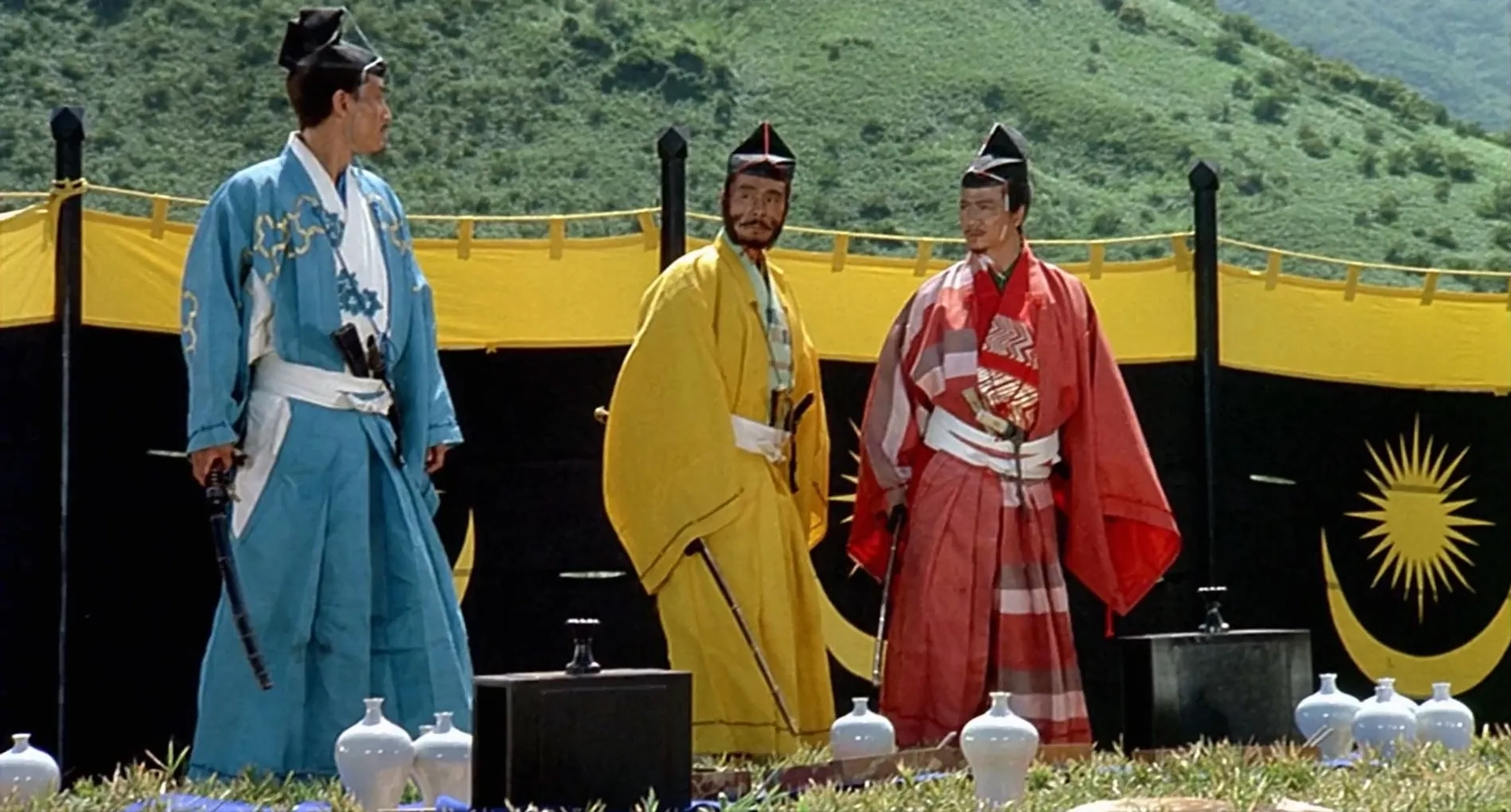 Jinpachi Nezu, Daisuke Ryû, and Akira Terao in Ran (1985)