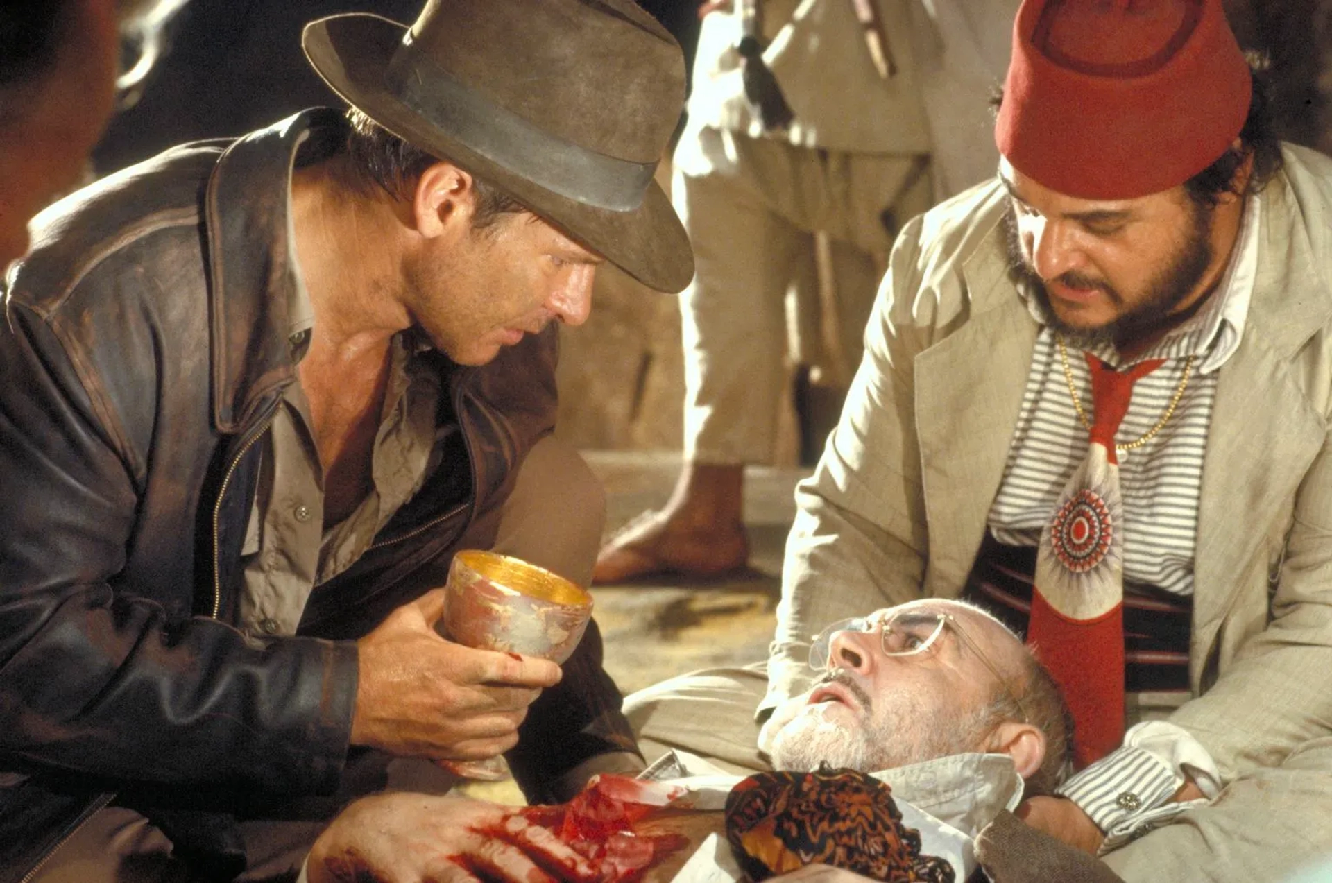 Sean Connery, Harrison Ford, and John Rhys-Davies in Indiana Jones and the Last Crusade (1989)