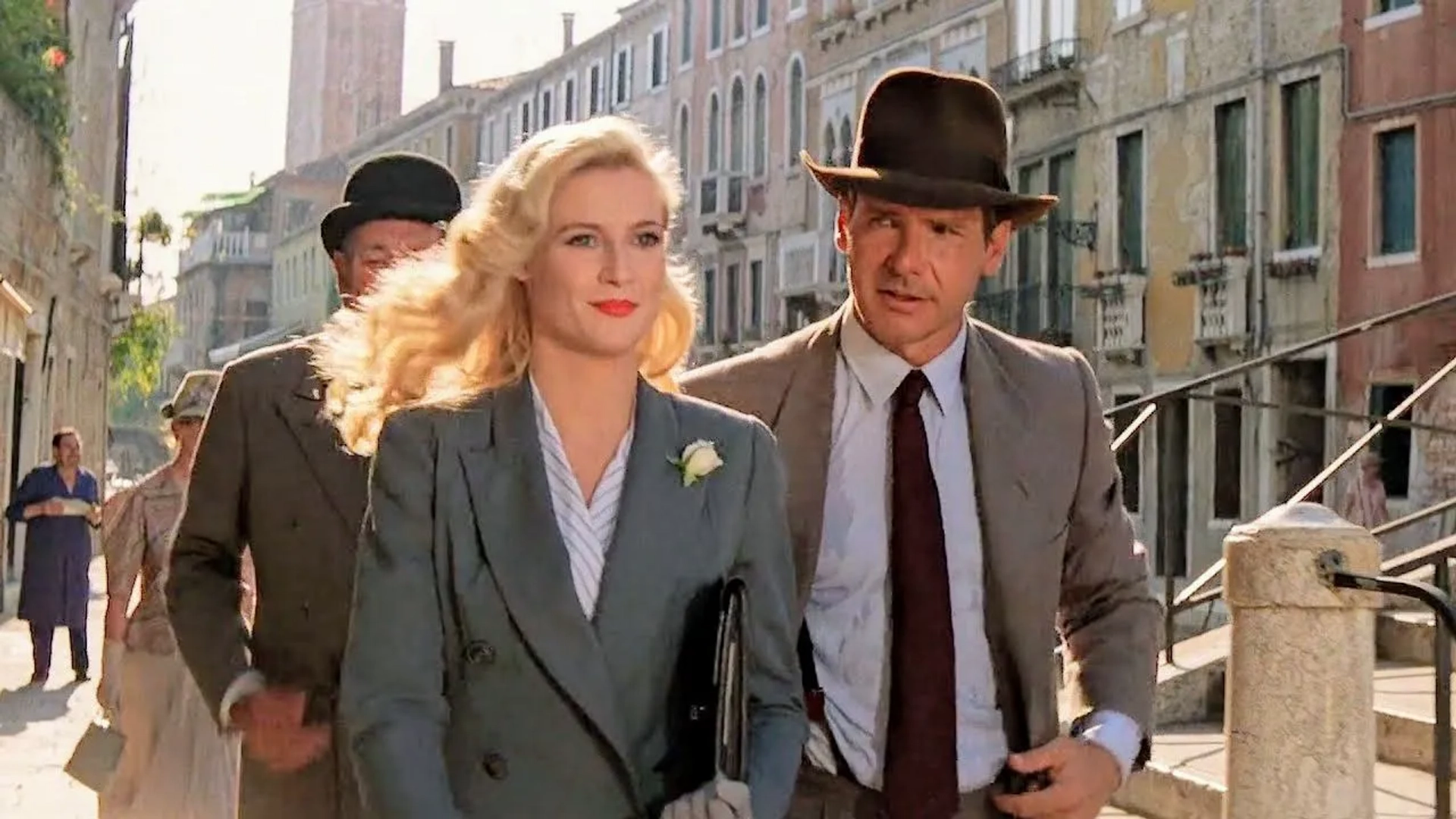 Harrison Ford, Denholm Elliott, and Alison Doody in Indiana Jones and the Last Crusade (1989)