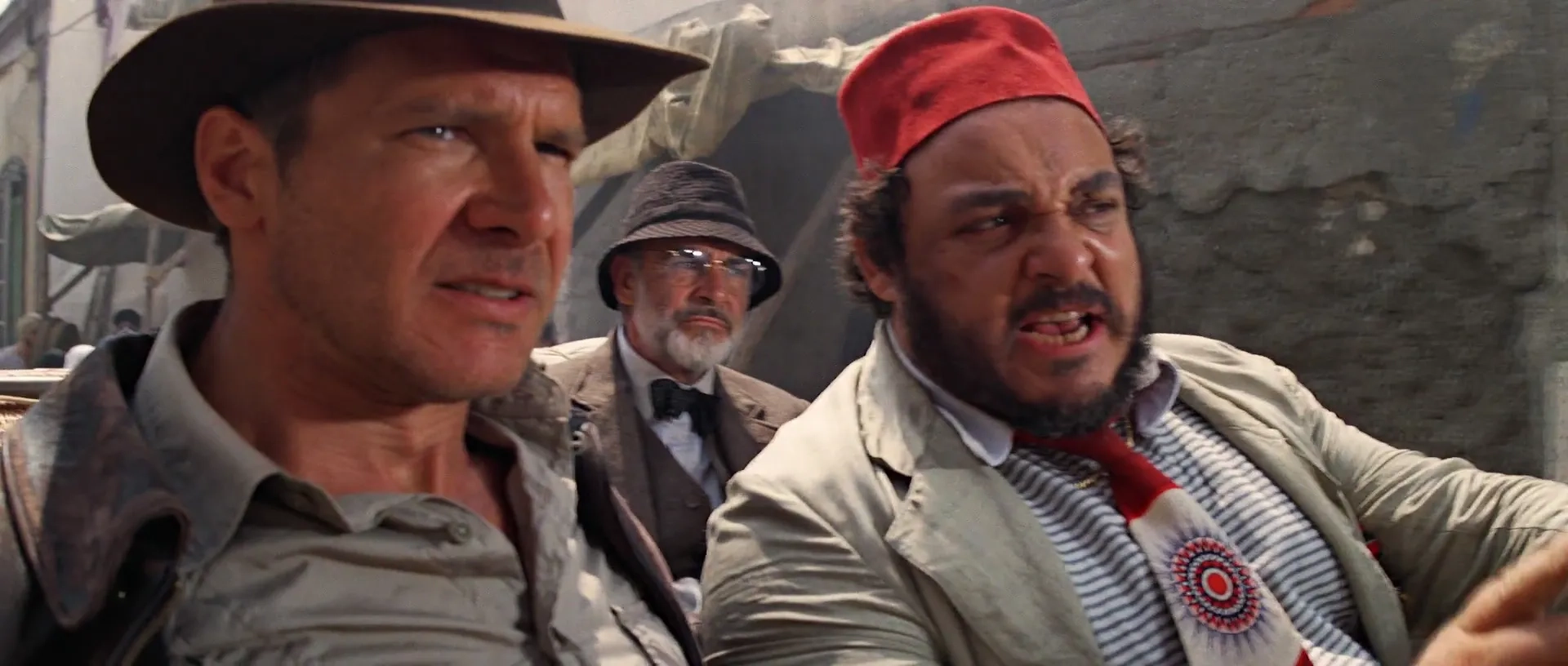 Sean Connery, Harrison Ford, and John Rhys-Davies in Indiana Jones and the Last Crusade (1989)