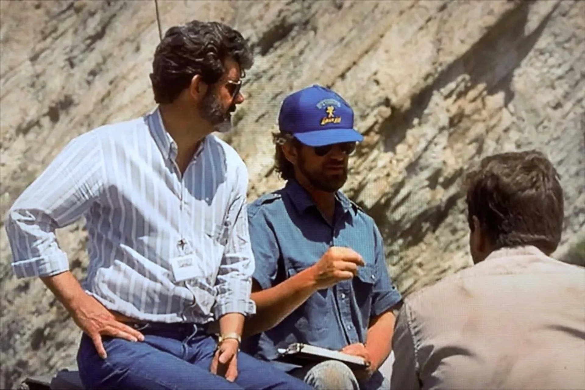 Harrison Ford, George Lucas, and Steven Spielberg in Indiana Jones and the Last Crusade (1989)