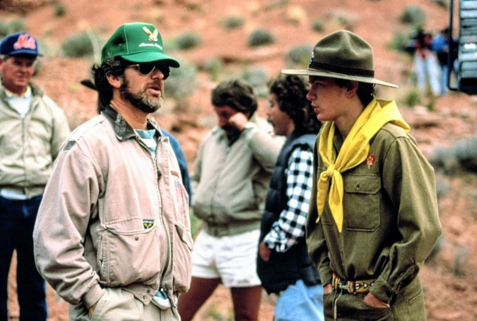 River Phoenix and Steven Spielberg in Indiana Jones and the Last Crusade (1989)