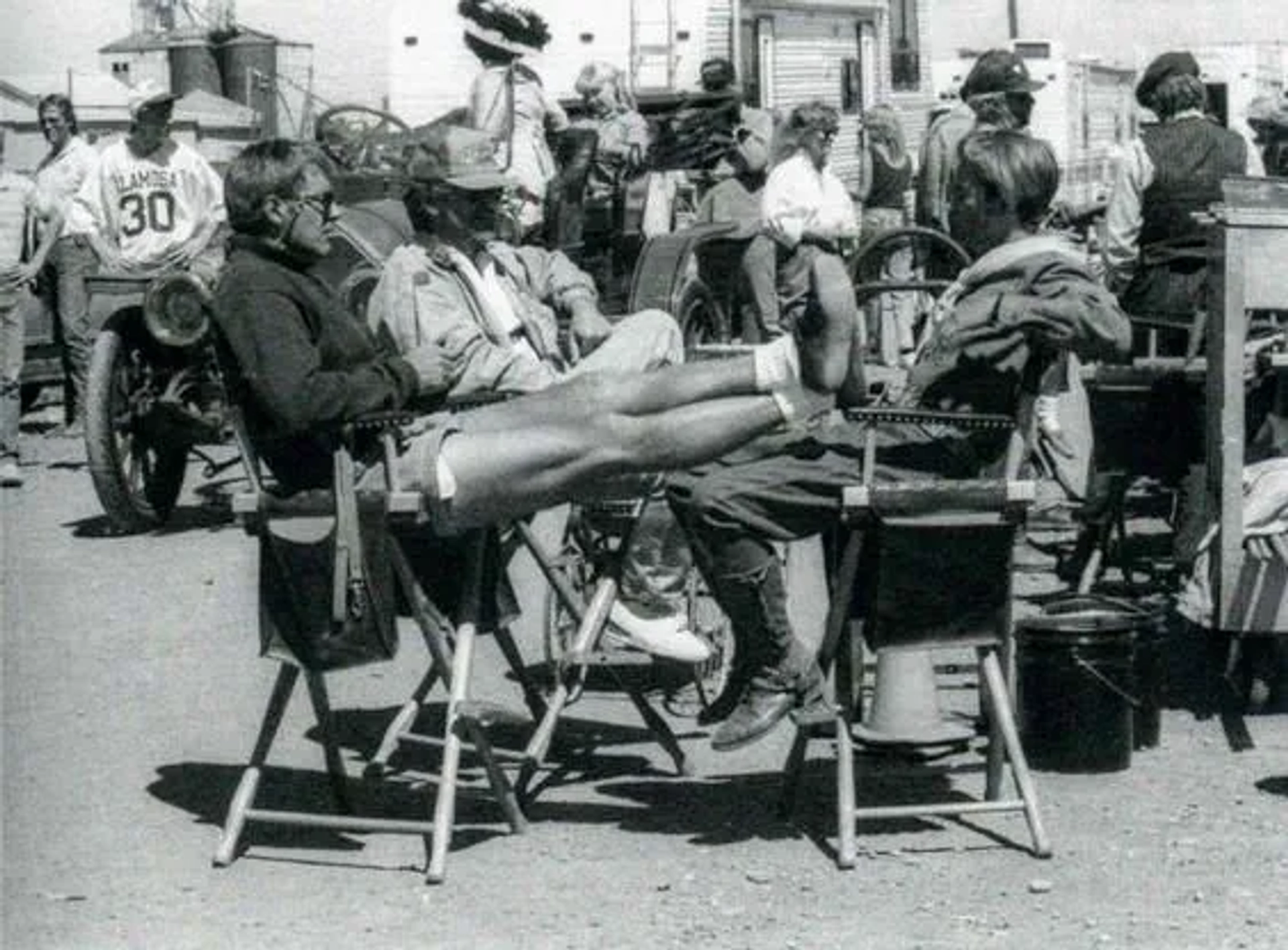 Harrison Ford, River Phoenix, and Steven Spielberg in Indiana Jones and the Last Crusade (1989)