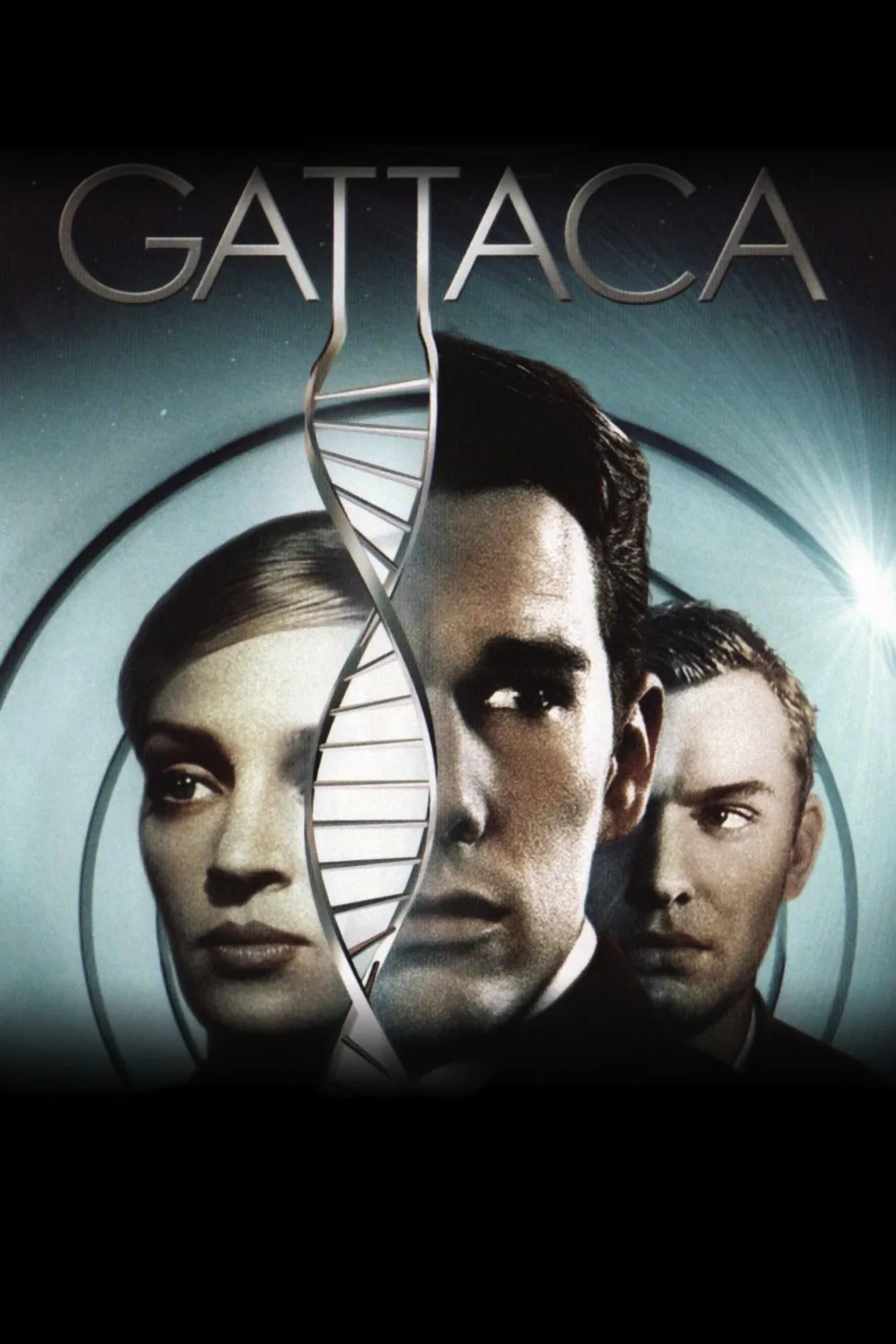 Ethan Hawke, Jude Law, and Uma Thurman in Gattaca (1997)