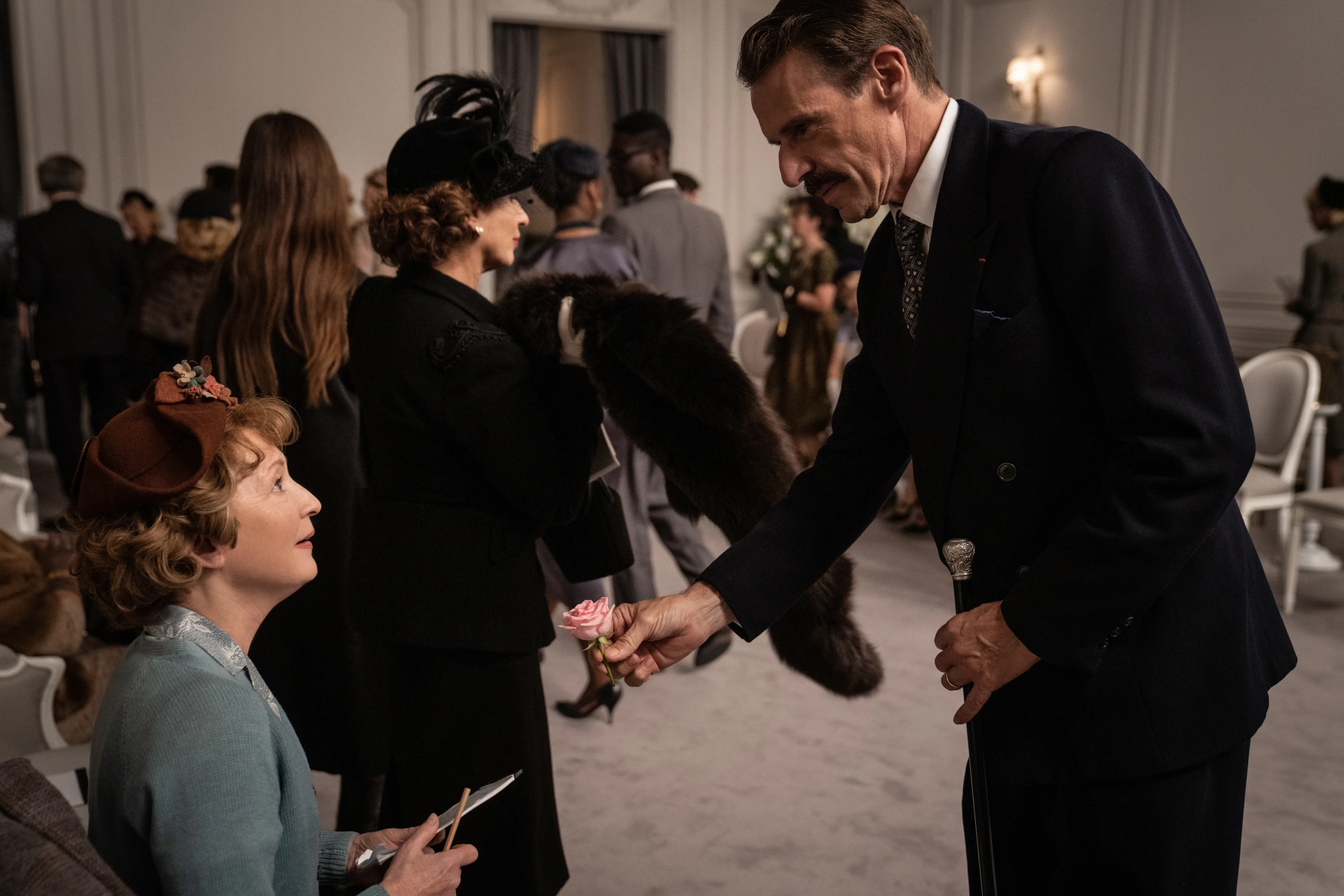 Lesley Manville and Lambert Wilson in Mrs. Harris Goes to Paris (2022)