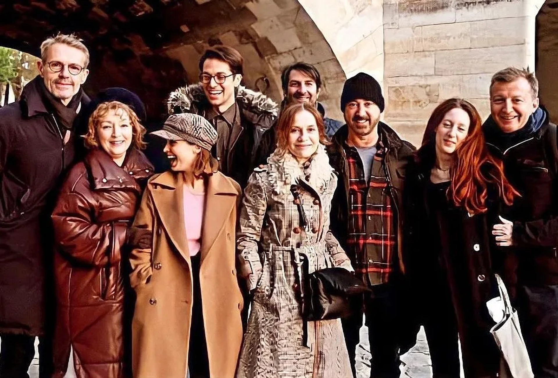 Isabelle Huppert, Anthony Fabian, Lesley Manville, Xavier Marchand, Lambert Wilson, Roxane Duran, Alba Baptista, and Lucas Bravo in Mrs. Harris Goes to Paris (2022)