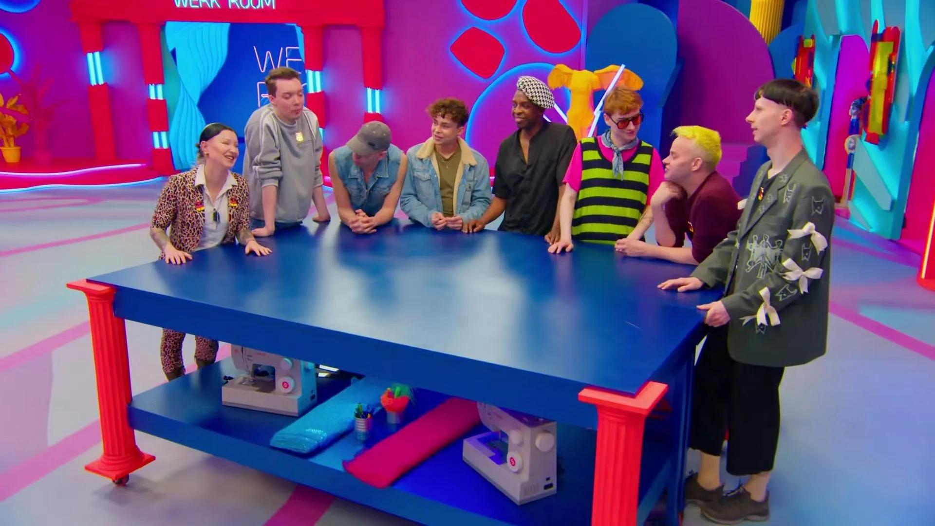 Kelly Heelton, Loreley Rivers, Metamorkid, Nikita Vegaz, Lorenzo Cicirò, Yvonne Nightstand, Victoria Shakespears, and Pandora Nox in Drag Race Germany (2023)