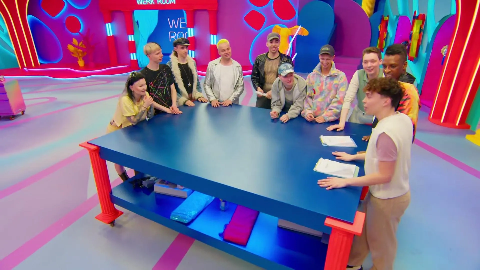 Kelly Heelton, The Only Naomy, Lélé Cocoon, Loreley Rivers, Metamorkid, Nikita Vegaz, Lorenzo Cicirò, Yvonne Nightstand, Victoria Shakespears, and Pandora Nox in Drag Race Germany (2023)