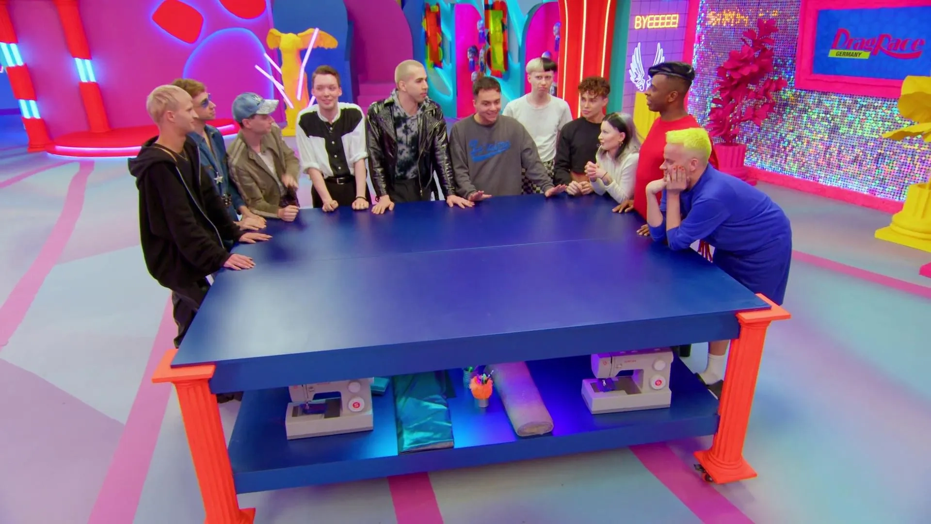 Kelly Heelton, The Only Naomy, Barbie Q, Lélé Cocoon, Loreley Rivers, Metamorkid, Nikita Vegaz, Lorenzo Cicirò, Yvonne Nightstand, Victoria Shakespears, and Pandora Nox in Drag Race Germany (2023)