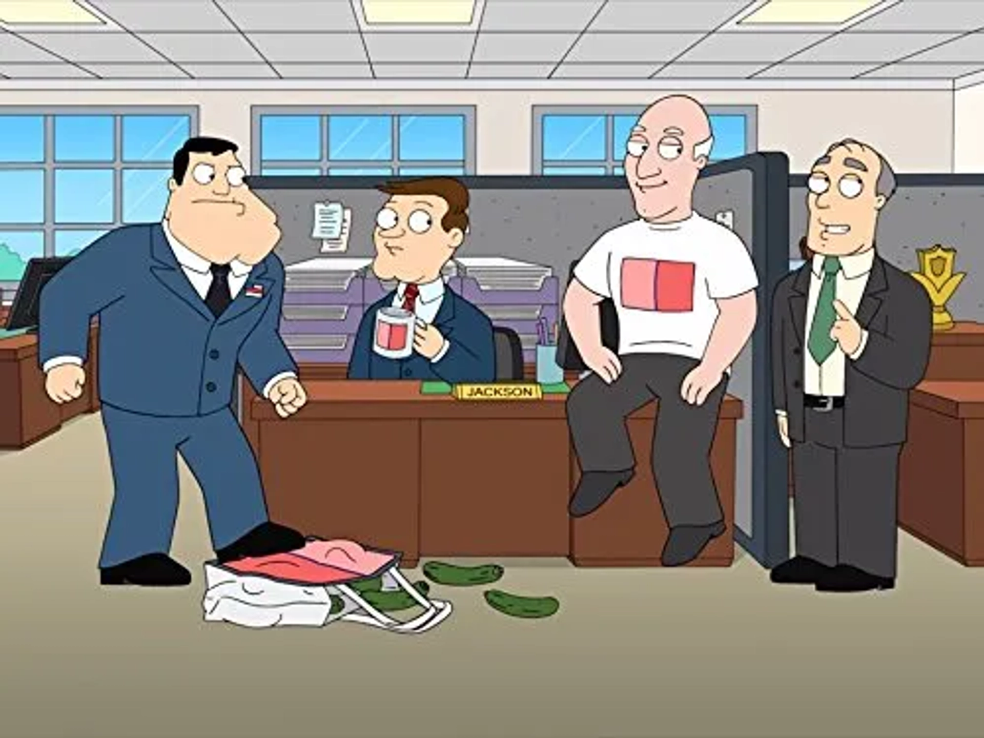 Patrick Stewart, David Koechner, Seth MacFarlane, and Mike Henry in American Dad! (2005)