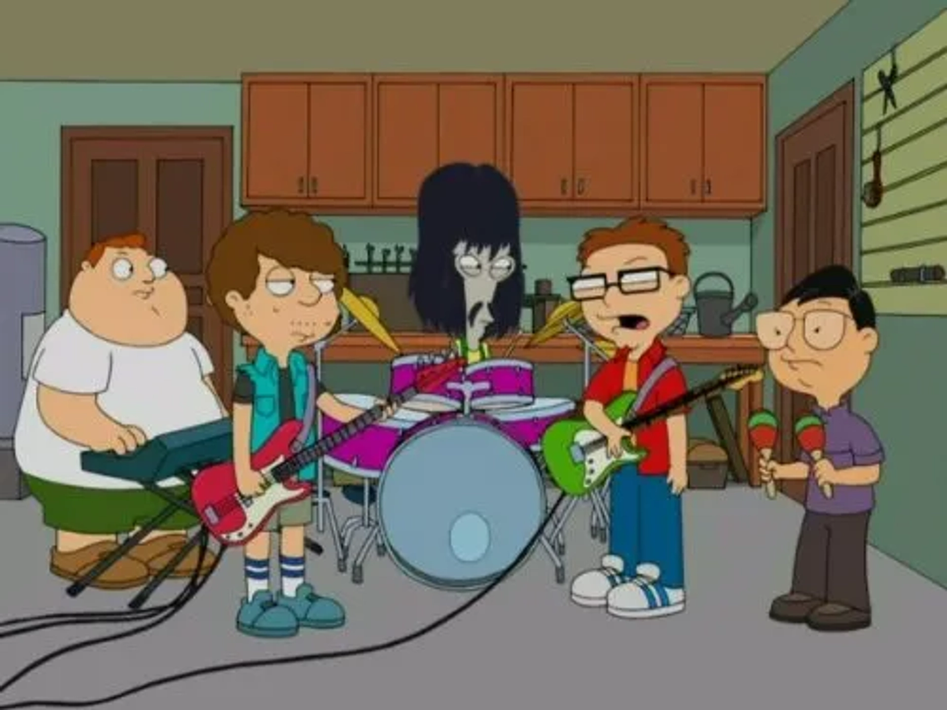 Curtis Armstrong, Scott Grimes, Seth MacFarlane, Daisuke Suzuki, and Eddie Kaye Thomas in American Dad! (2005)