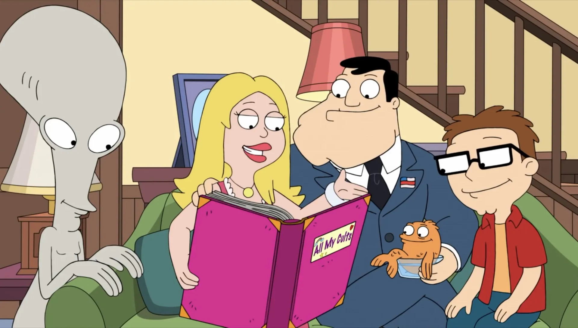 Dee Bradley Baker, Scott Grimes, Seth MacFarlane, and Wendy Schaal in American Dad! (2005)