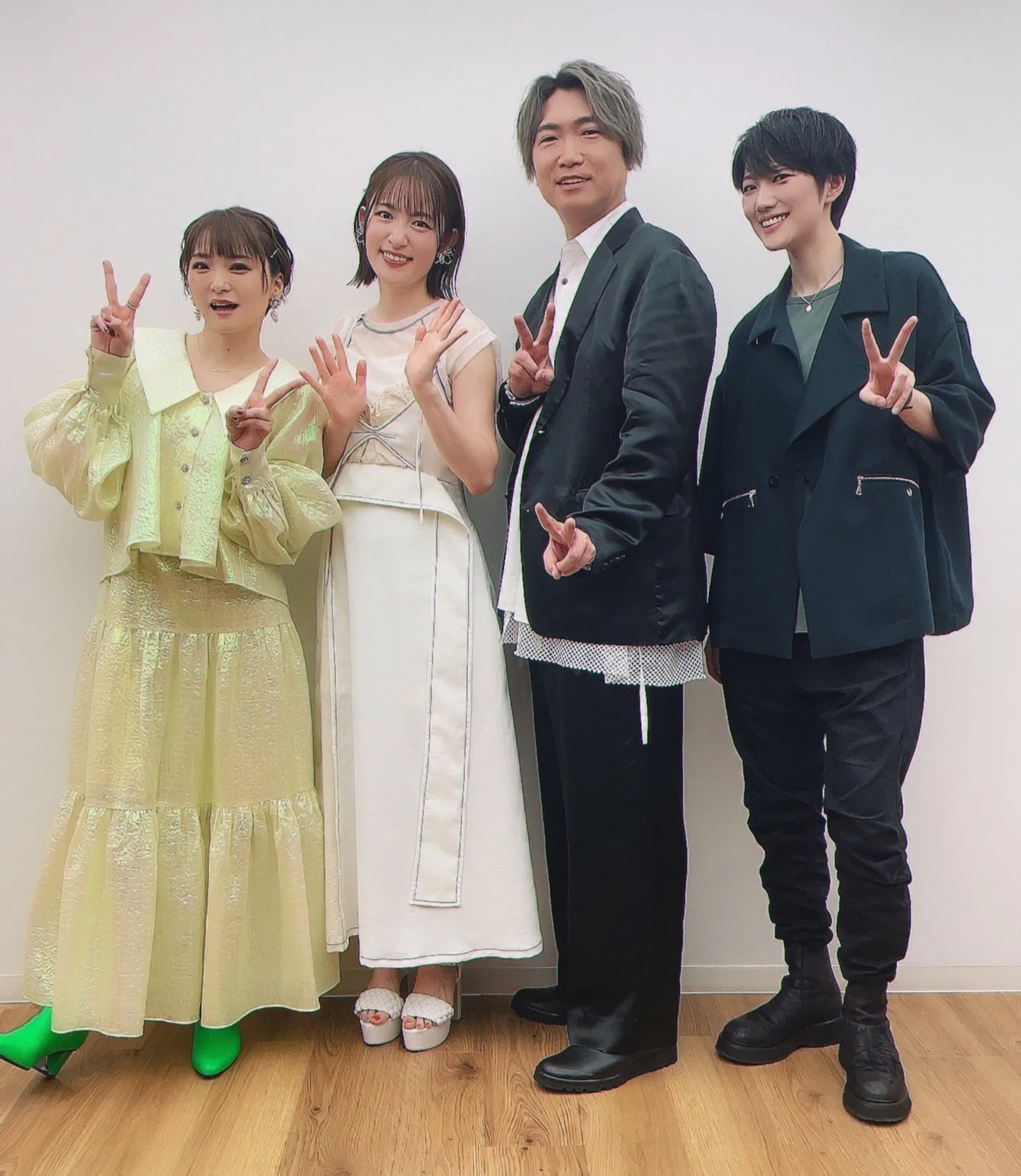 Katsuyuki Konishi, Hiroki Nanami, Shiori Izawa, and Mikako Komatsu at an event for Helck (2023)