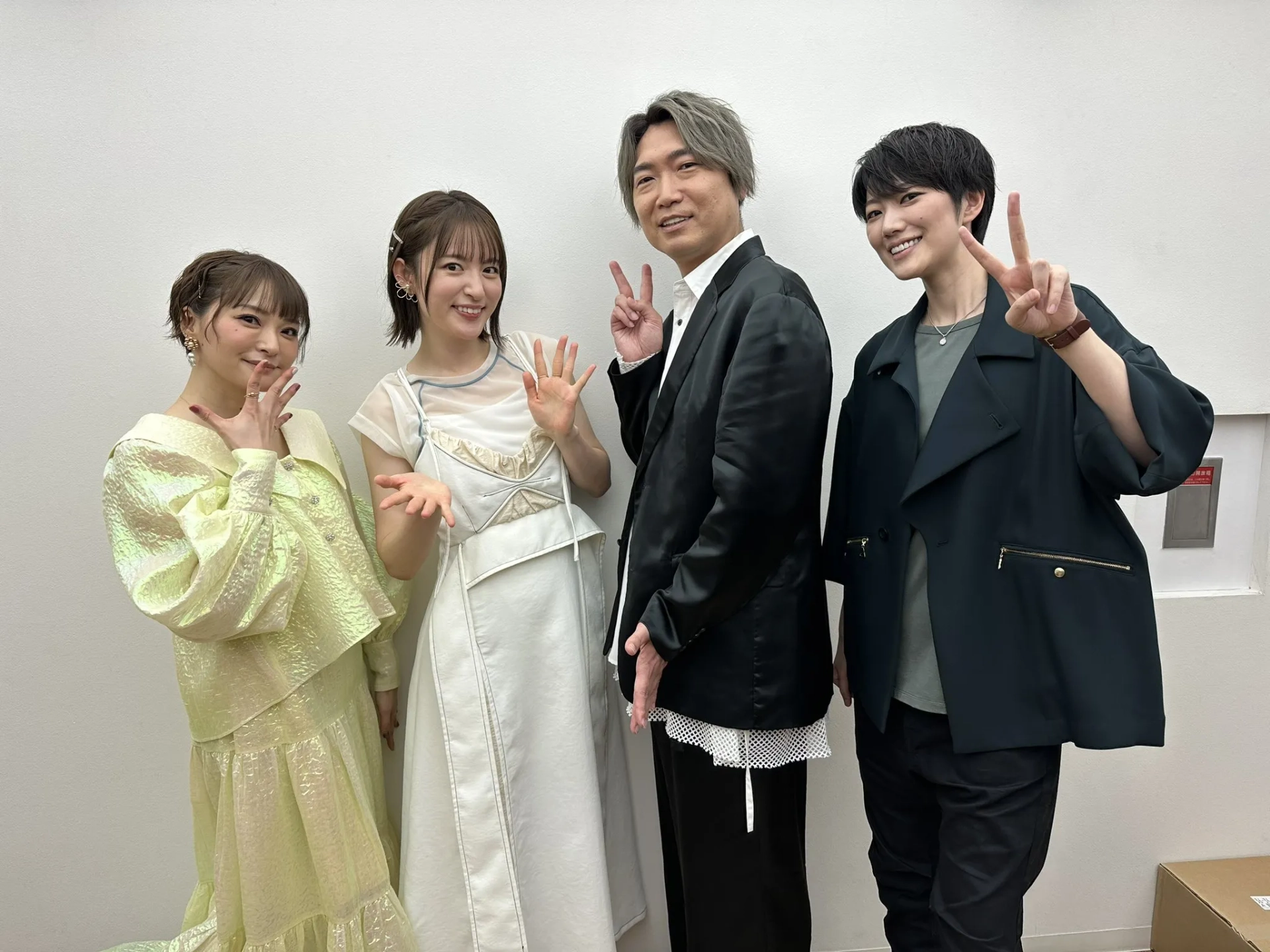 Katsuyuki Konishi, Hiroki Nanami, Shiori Izawa, and Mikako Komatsu at an event for Helck (2023)