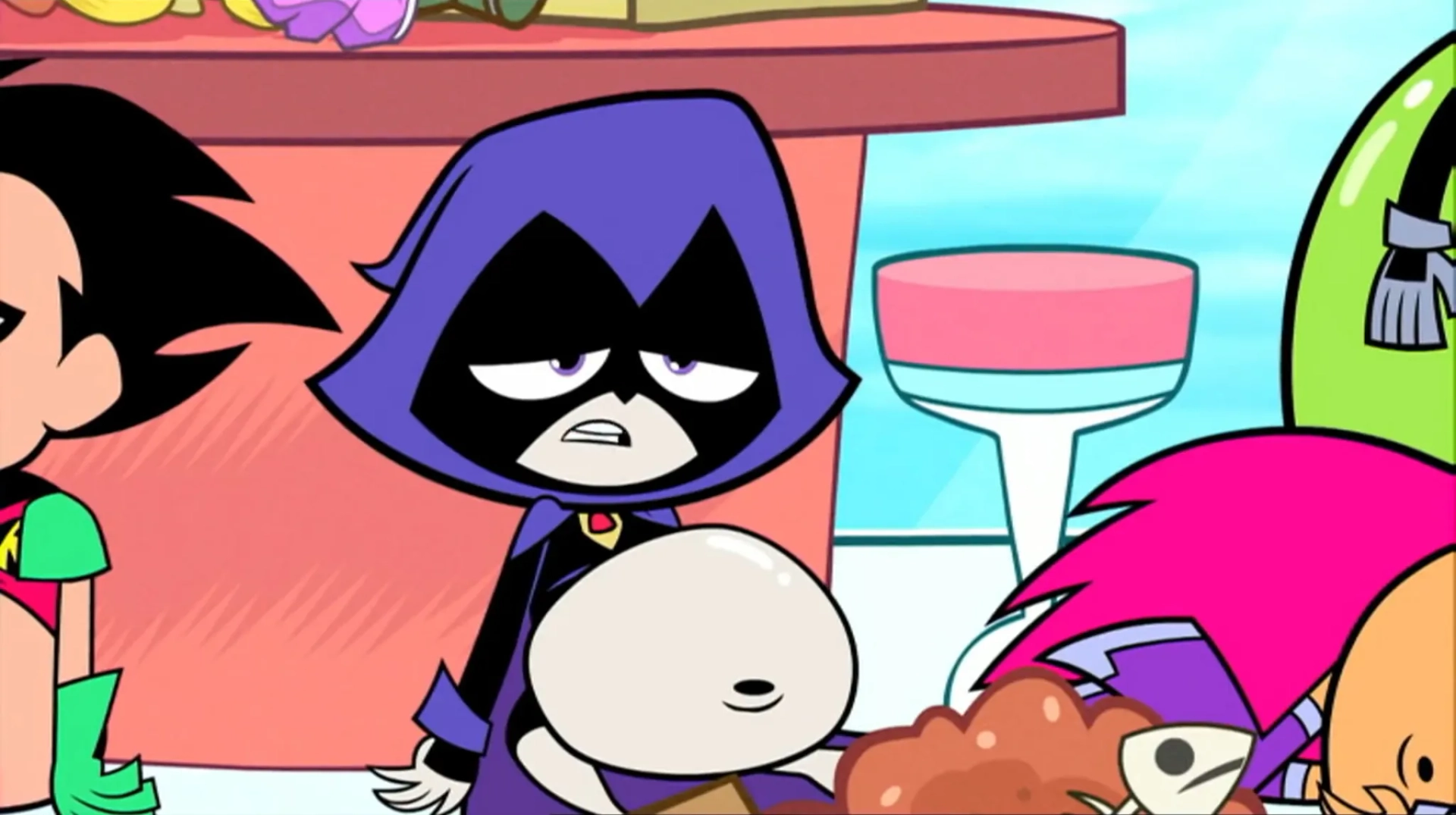 Tara Strong, Scott Menville, and Hynden Walch in Teen Titans Go! (2013)
