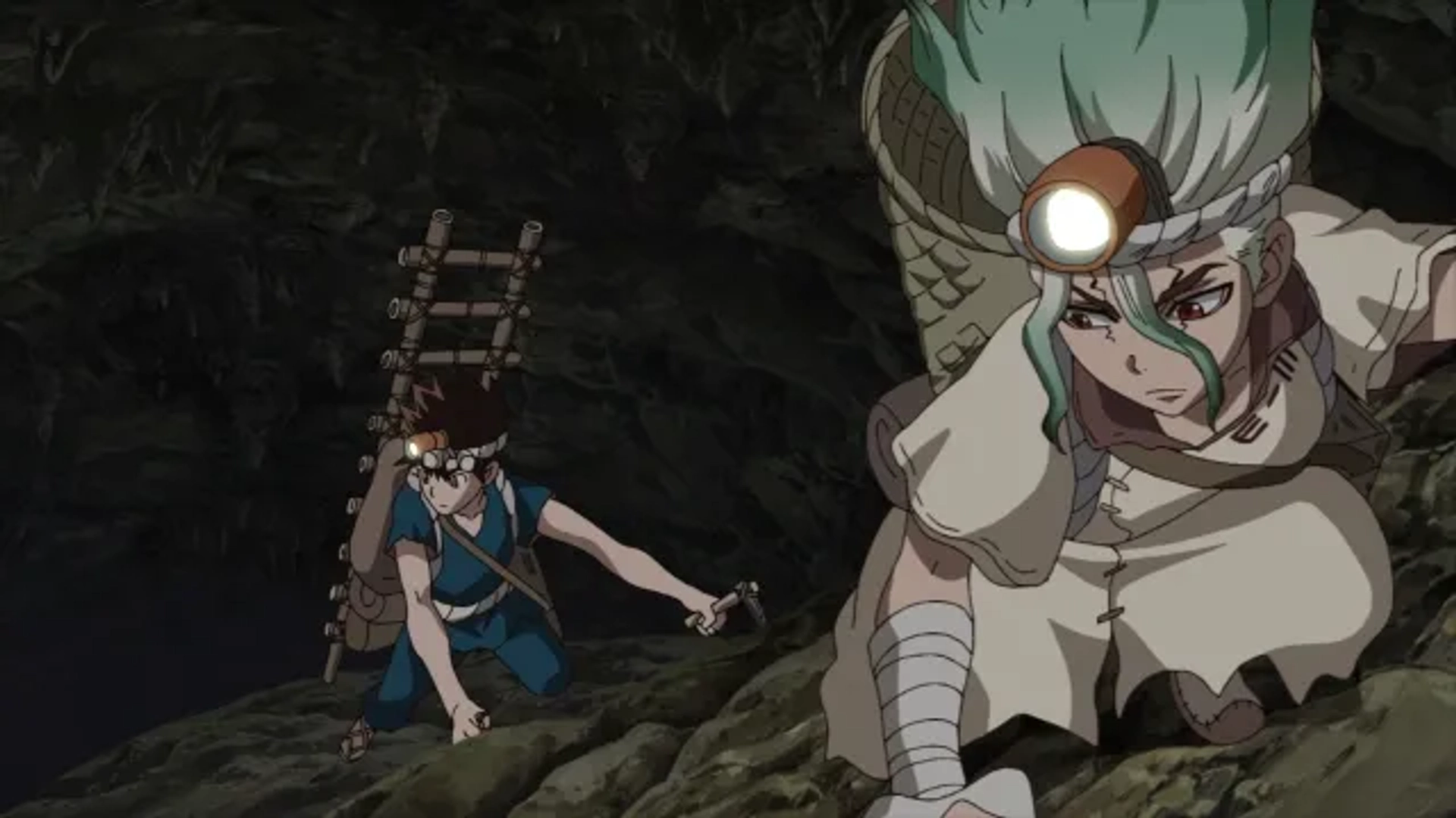 Gen Satô and Yûsuke Kobayashi in Dr. Stone: The Treasure (2019)