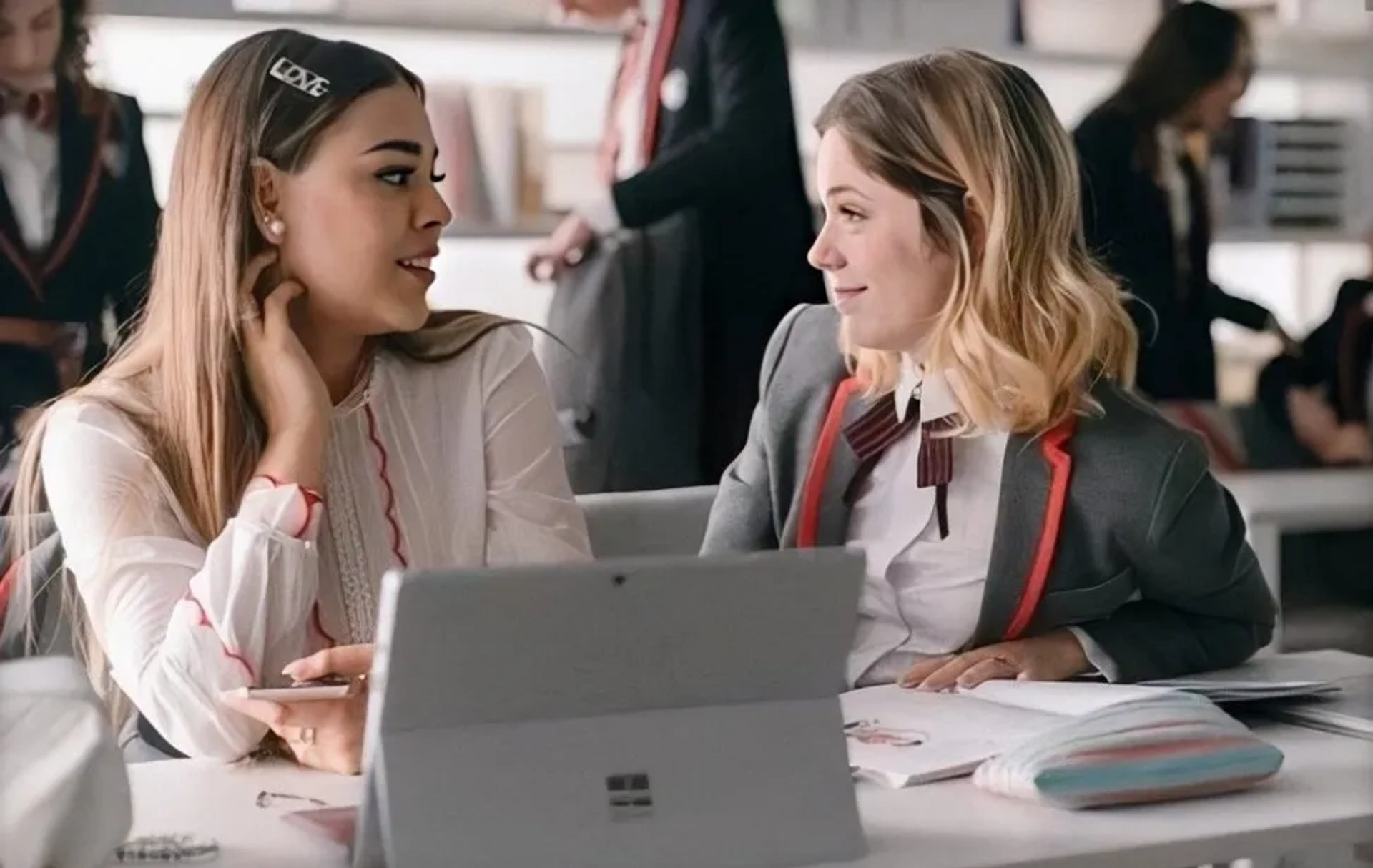 Danna Paola and Georgina Amorós in Elite (2018)