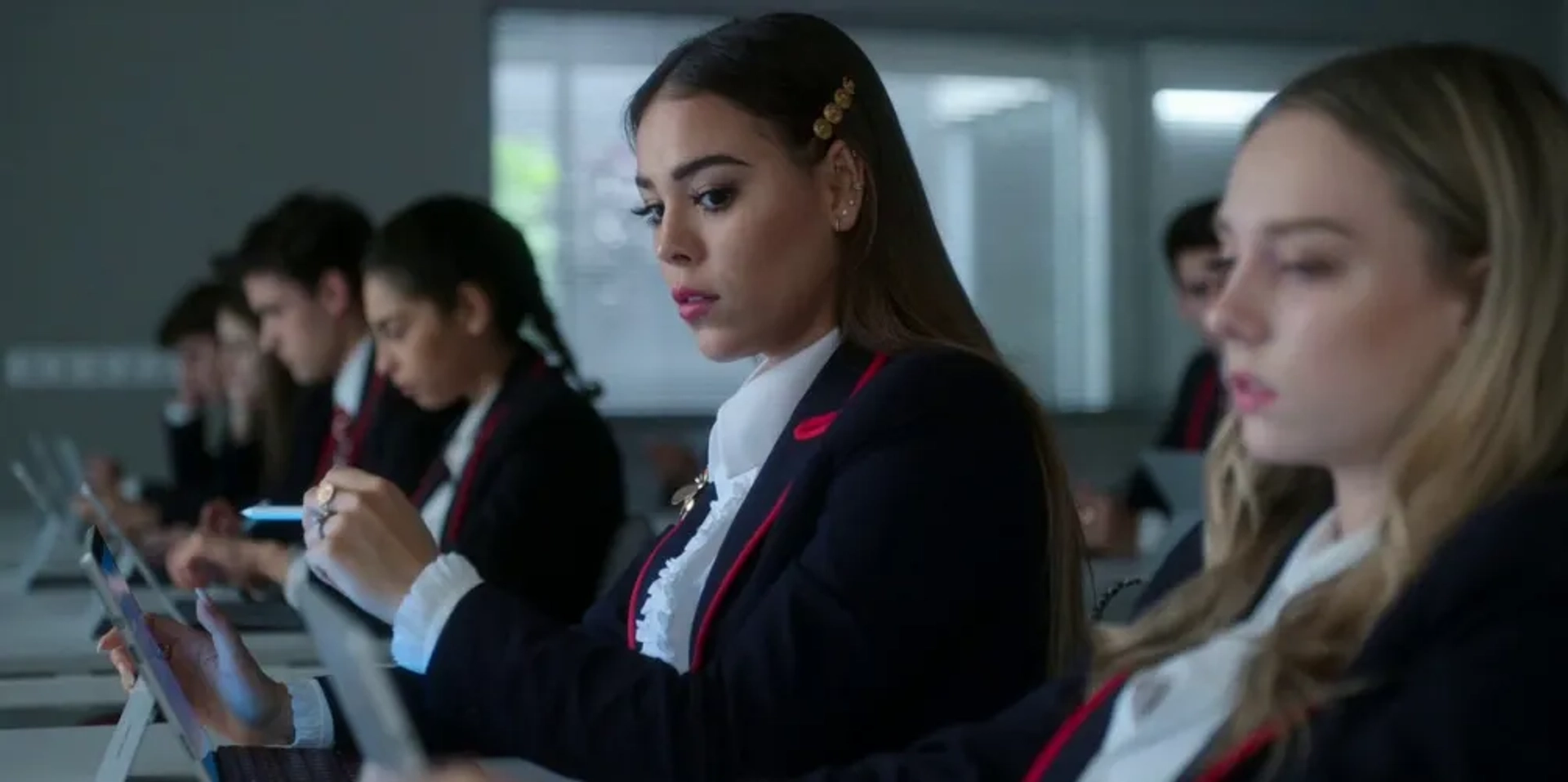 Danna Paola and Ester Expósito in Elite (2018)