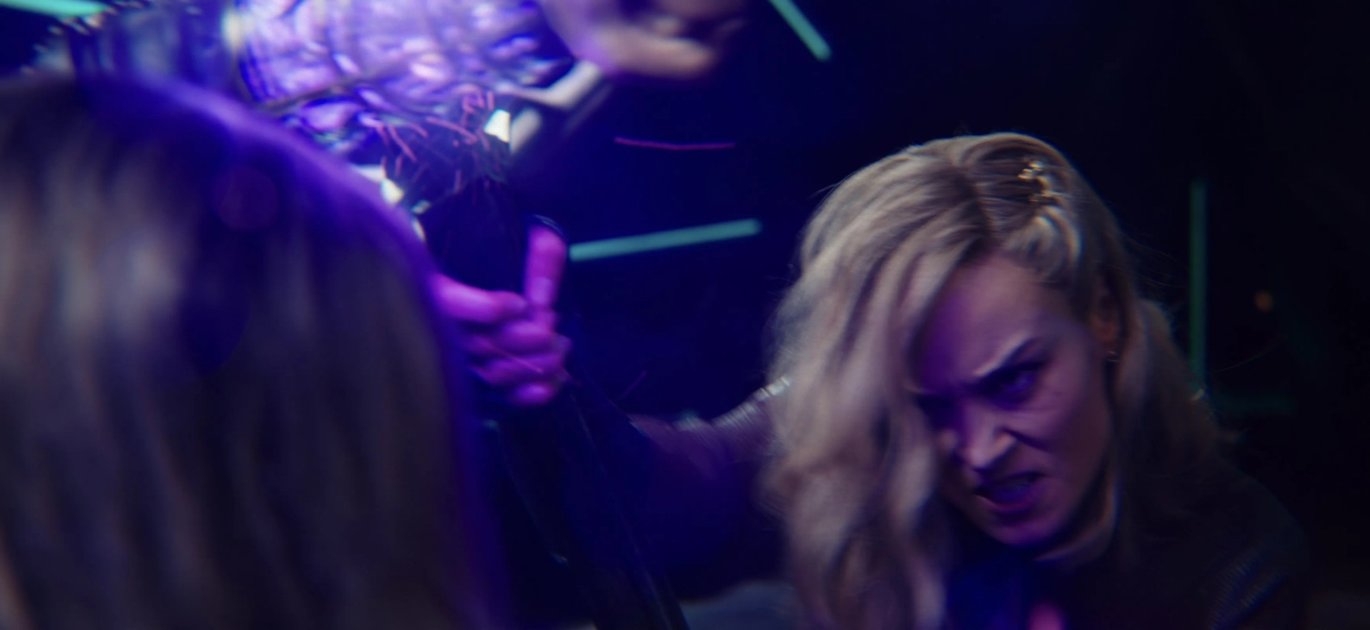 Brie Larson and Zawe Ashton in The Marvels (2023)