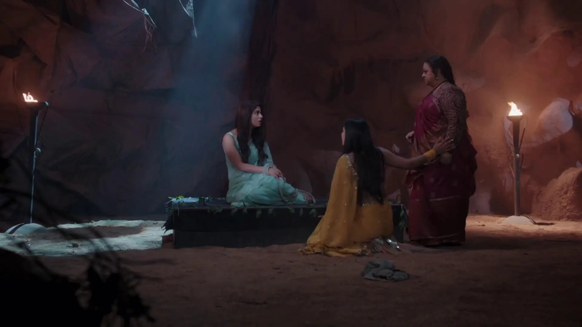 Supriya Shukla, Sayantani Ghosh, and Nia Sharma in Naagin: Episode #4.22 (2020)