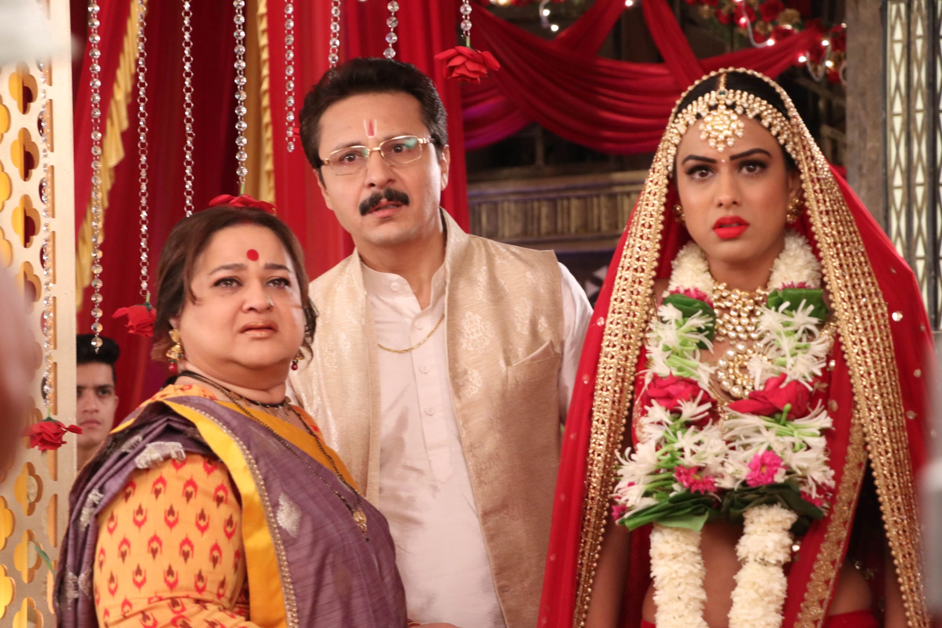 Supriya Shukla, Nia Sharma, and Mandeep Kumar Azad in Naagin: Episode #4.13 (2020)